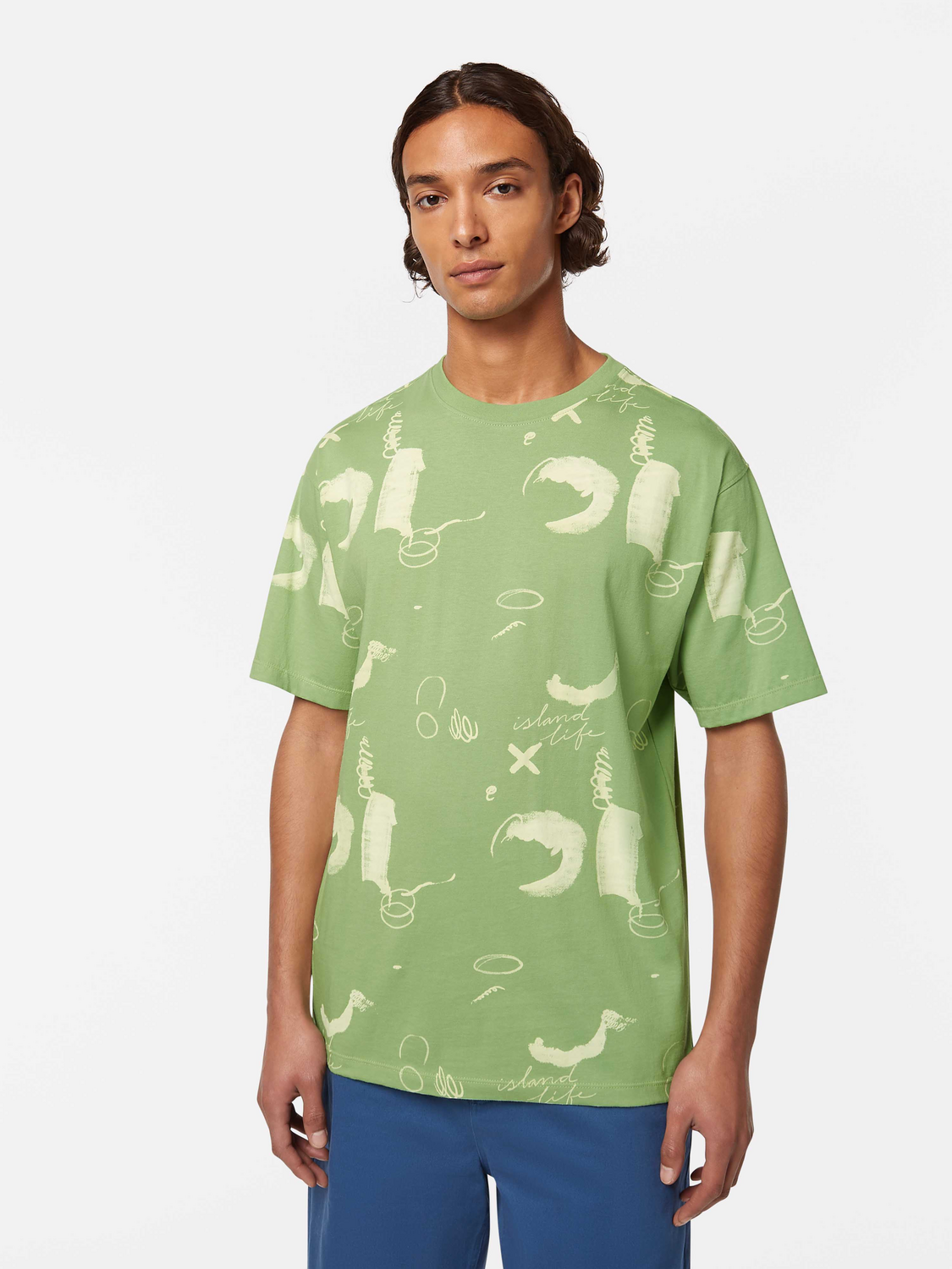 Scotch & Soda - Relaxed Fit Printed Tee - Abstract Green