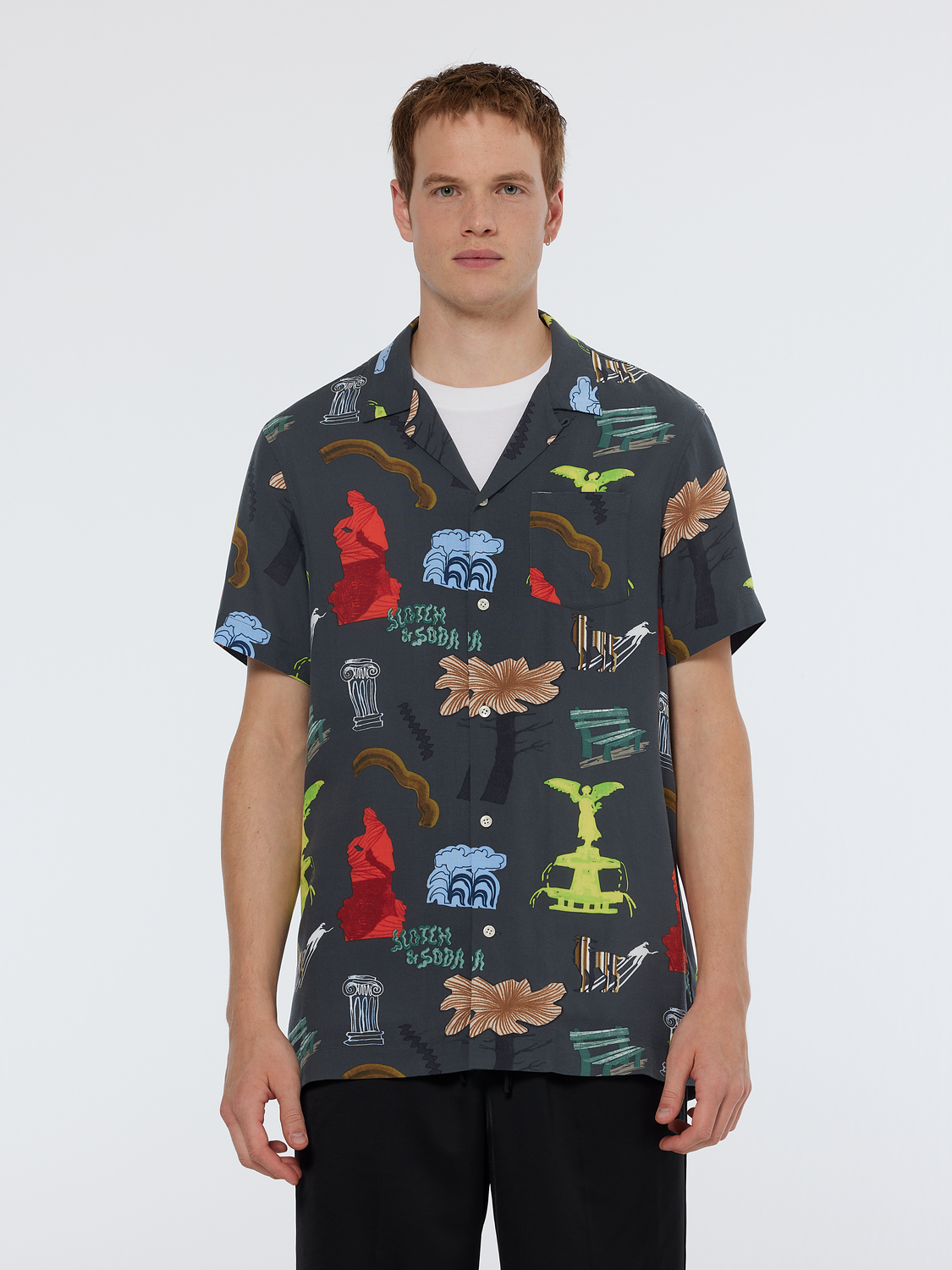 Scotch & Soda - Park Print Regular SS Shirt - Park Green