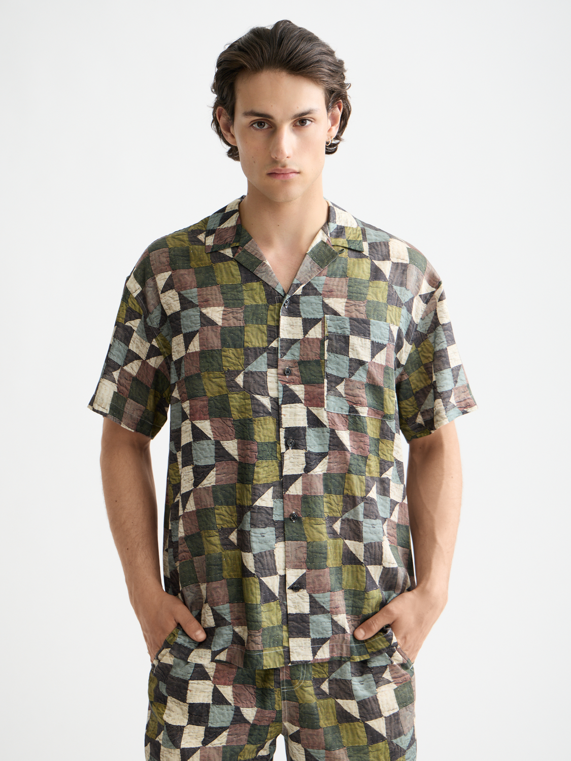 Scotch & Soda - Printed SS Shirt - Zig Zag Patchwork Multi