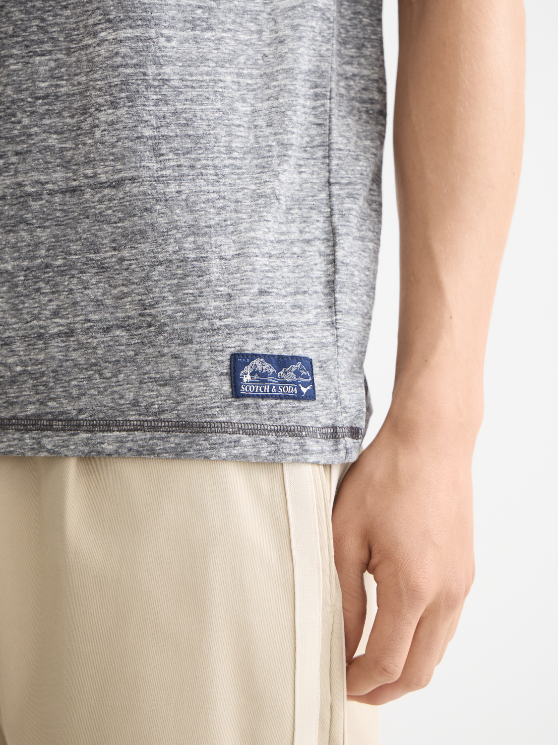 Scotch & Soda - Regular Fit Melange Tee - Sky Captain Melange