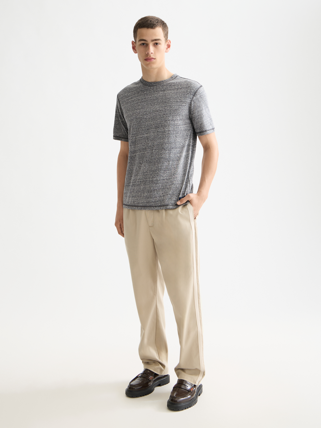 Scotch & Soda - Regular Fit Melange Tee - Sky Captain Melange