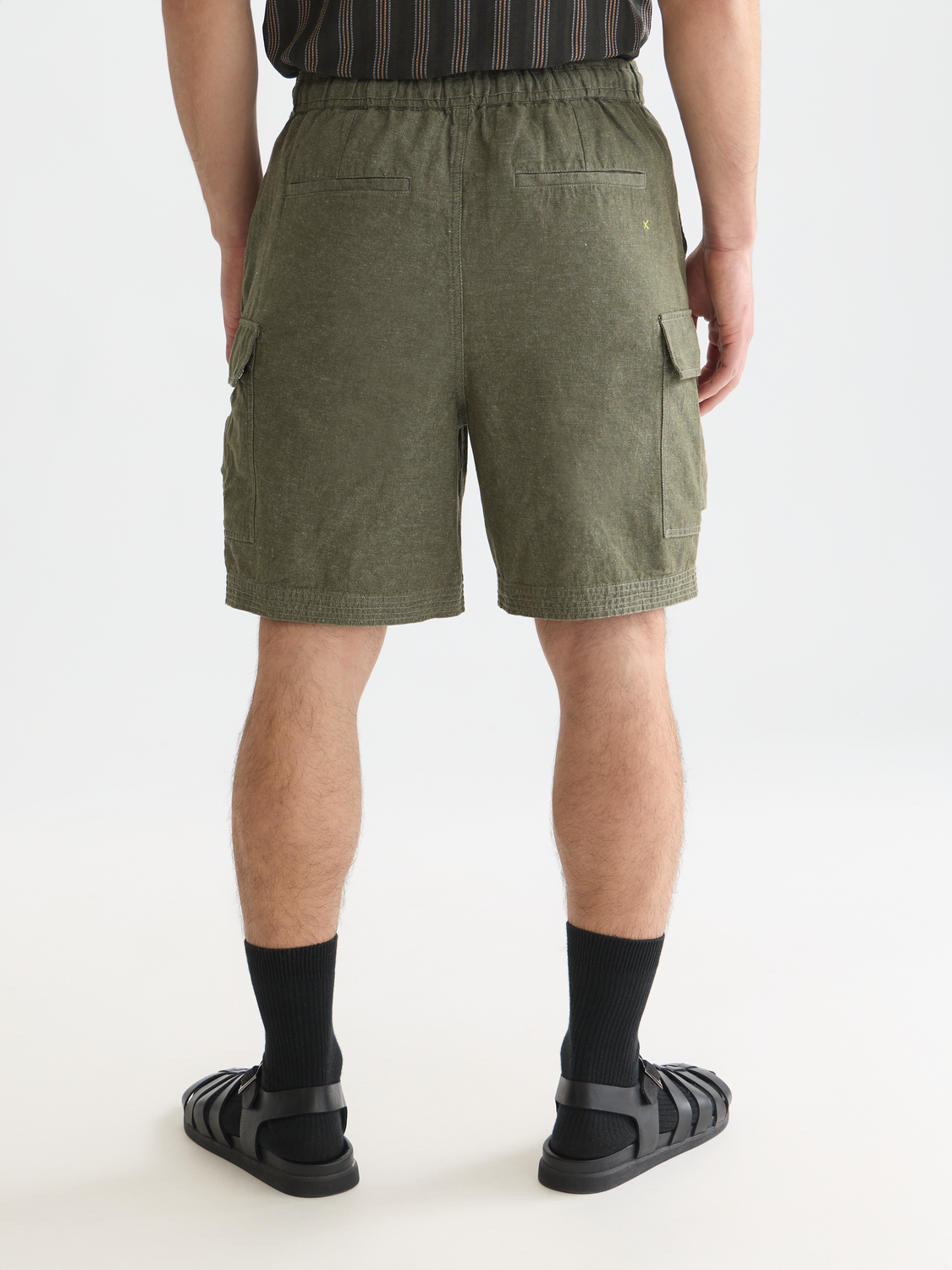 Scotch & Soda - Linen-Blend Cargo Bermuda Short - Olive Night
