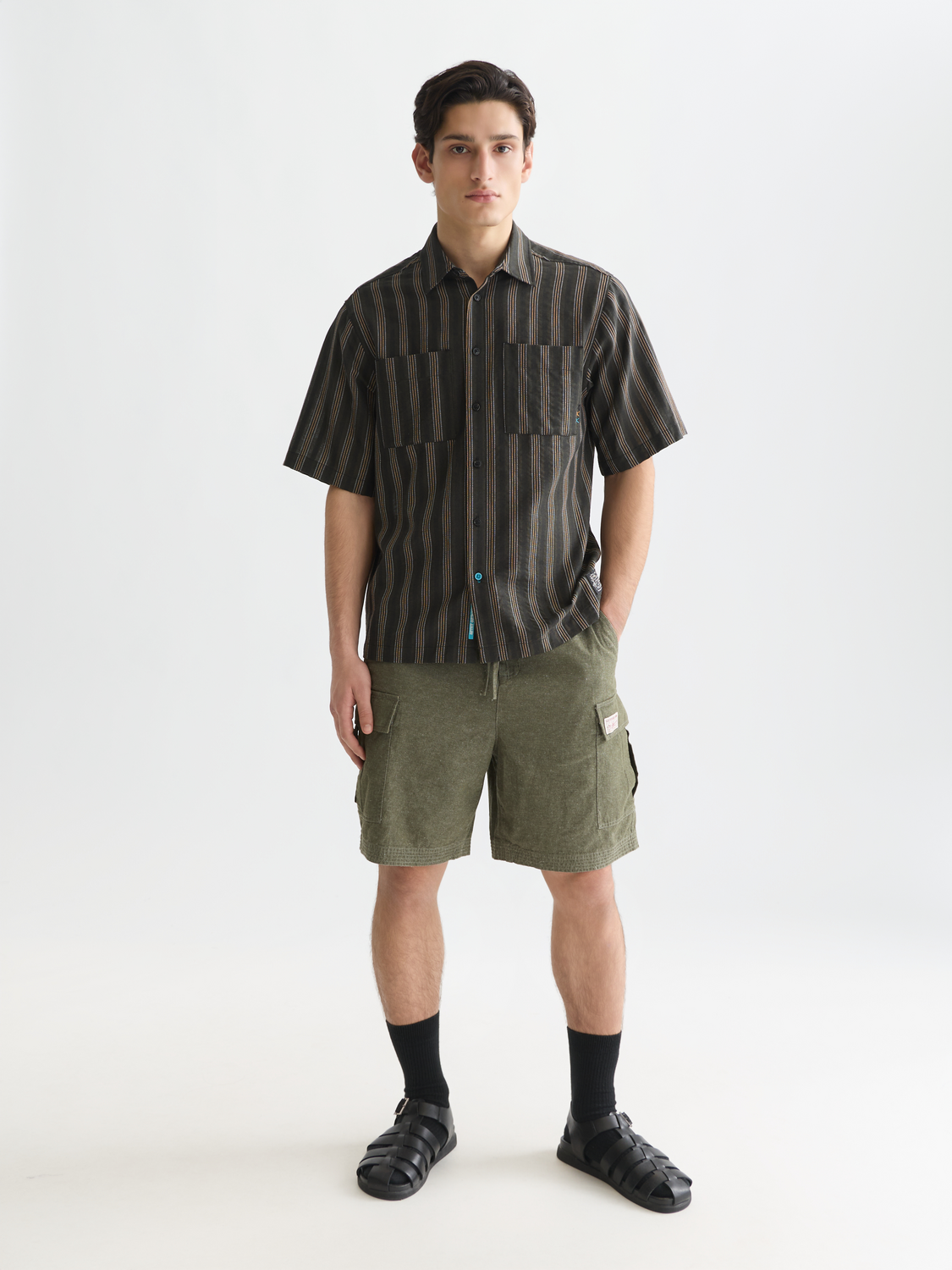 Scotch & Soda - Linen-Blend Cargo Bermuda Short - Olive Night