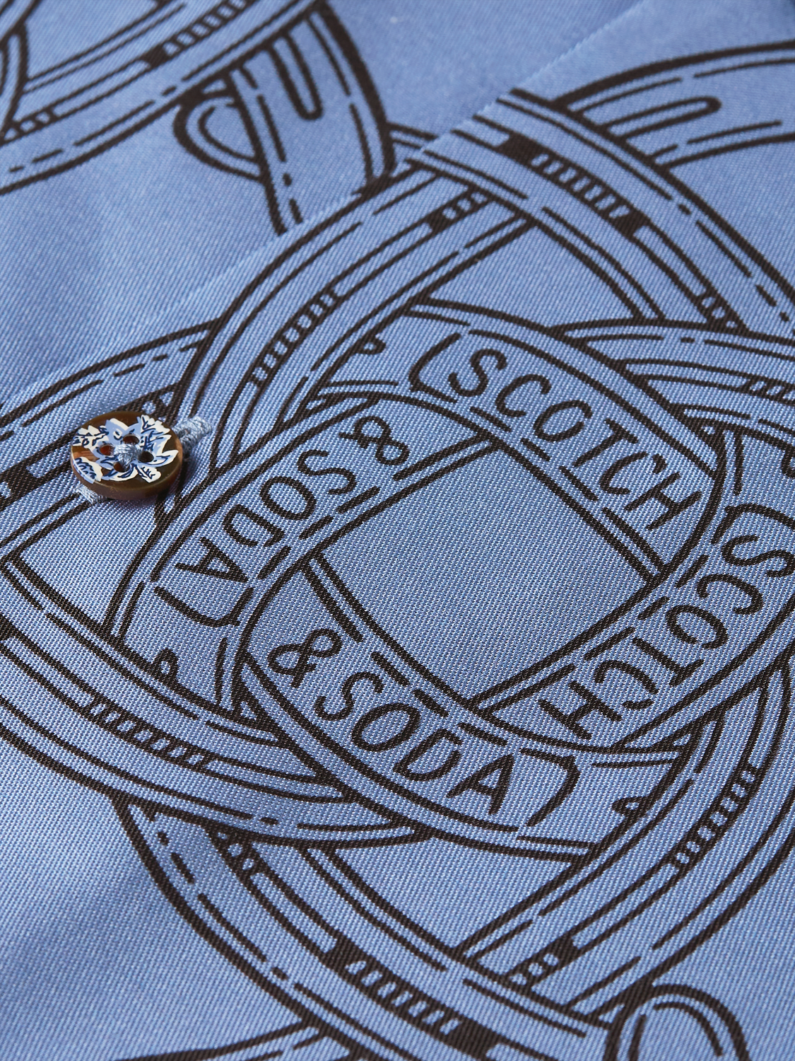 Scotch & Soda - Printed Tencel Relaxed Fit SS Shirt - Horseshoes Infinity