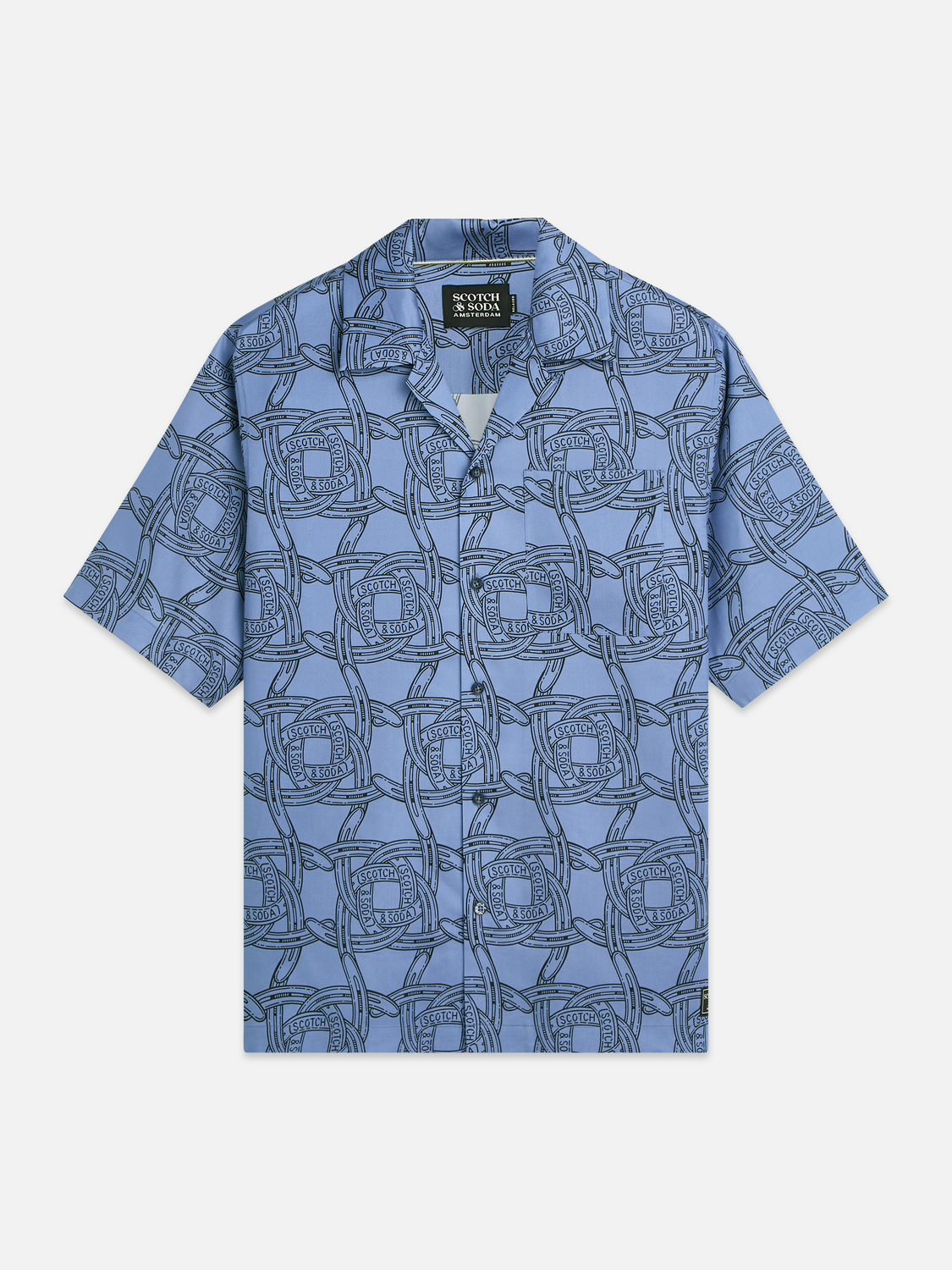 Scotch & Soda - Printed Tencel Relaxed Fit SS Shirt - Horseshoes Infinity