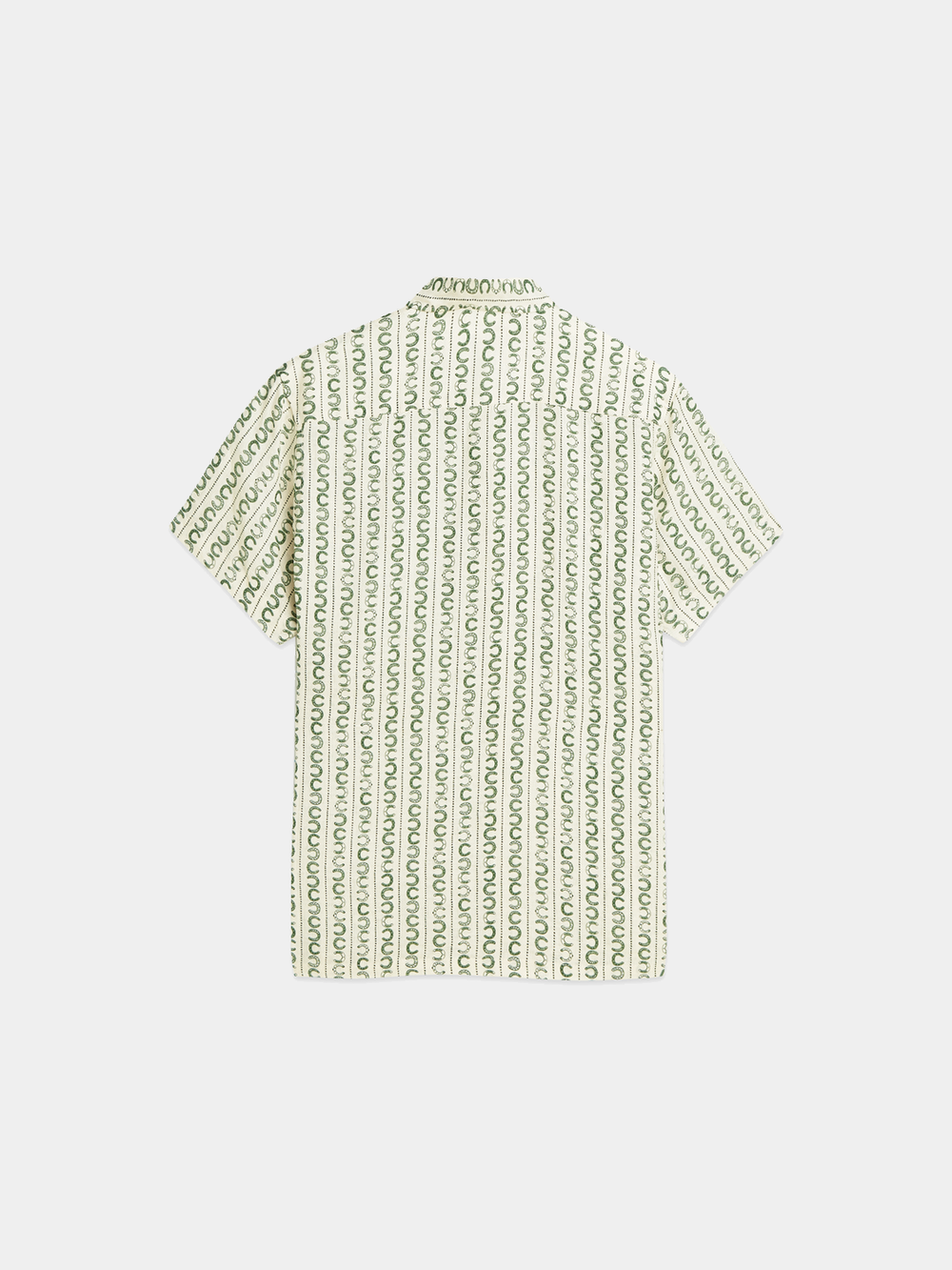 Scotch & Soda - Printed Regular Fit Linen SS Shirt - Horseshoe Stripe Eggnog