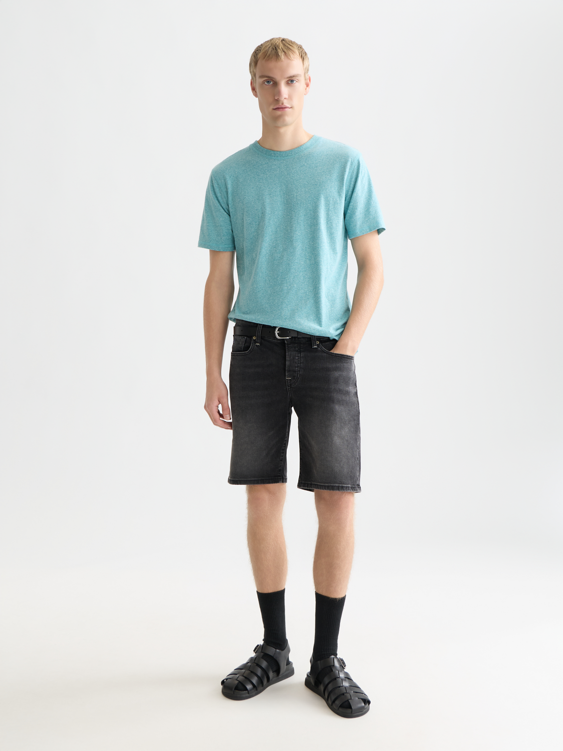 Scotch & Soda - Melange Regular Fit Tee - Tahitian Teal