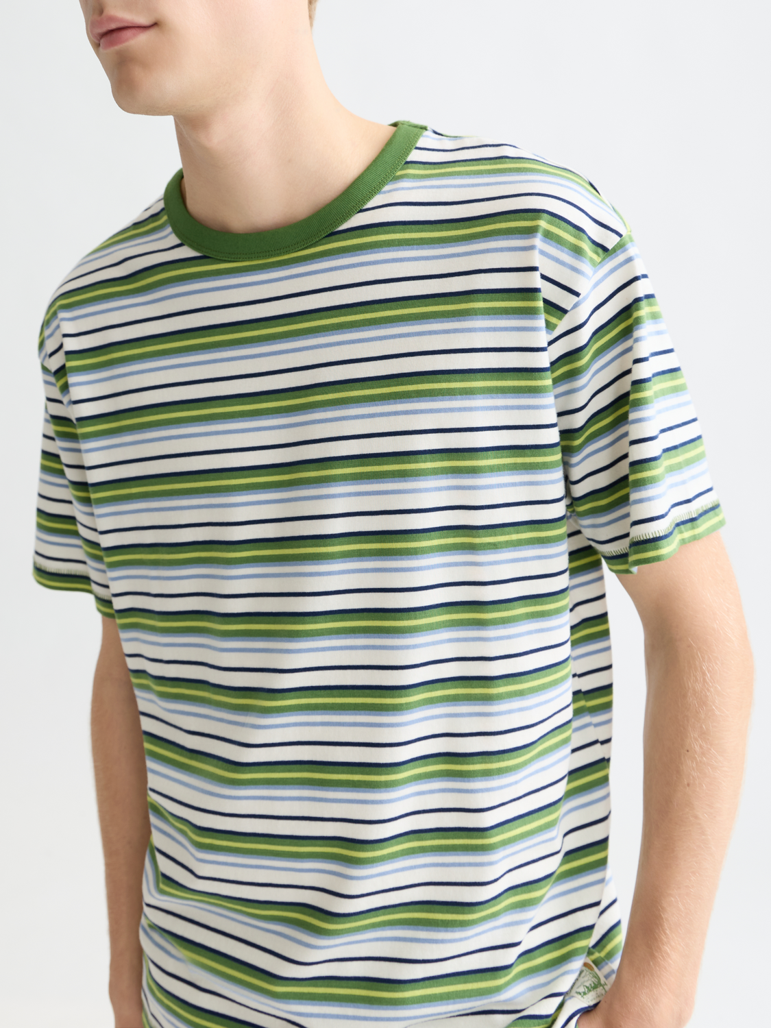 Scotch & Soda - Relaxed Fit Yarn-Dyed Tee - Garden Green Stripe
