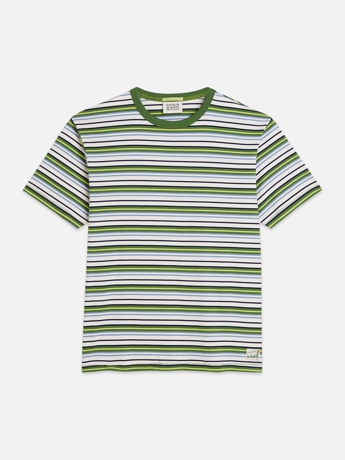 Scotch & Soda - Relaxed Fit Yarn-Dyed Tee - Garden Green Stripe