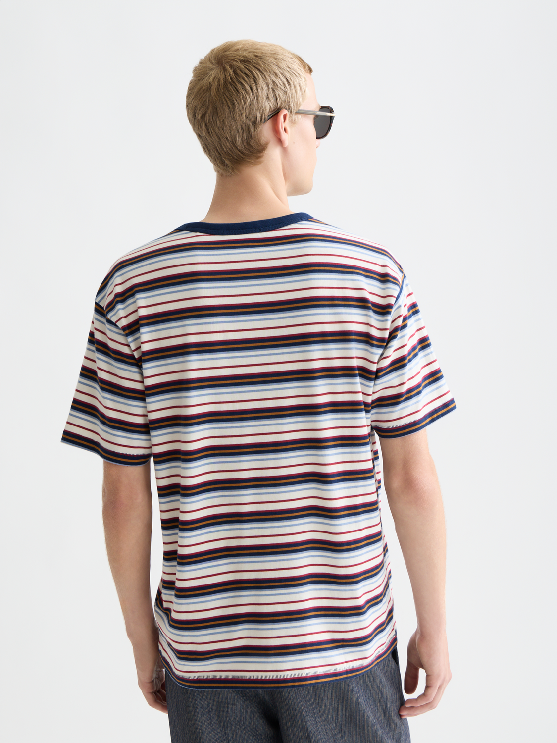 Scotch & Soda - Relaxed Fit Yarn-Dyed Tee - Pageant Blue Stripe