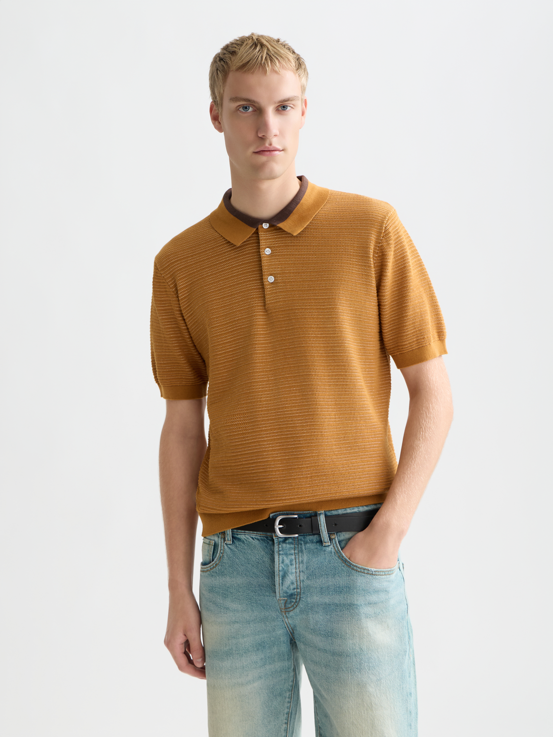 Scotch & Soda - Structured Knitted Regular Fit Polo - Cathay Spice