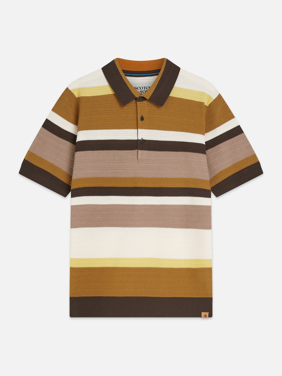 Scotch & Soda - Structured Striped Knitted Polo - Cathay Spice Stripe