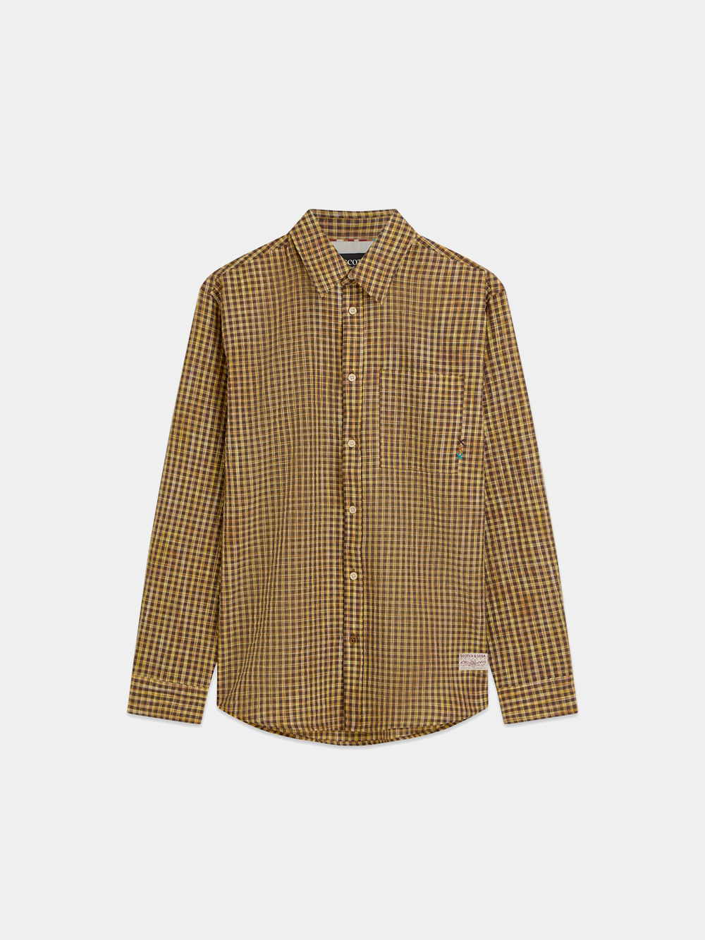 Scotch & Soda - Seersucker Micro-Check Shirt - Hot Fudge Check