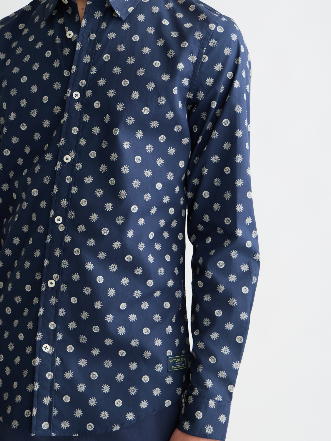 Scotch & Soda - Microprint Poplin Slim Fit Shirt - Foulard