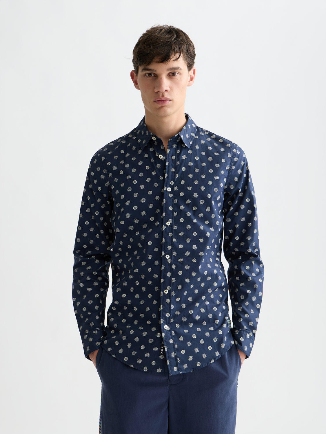 Scotch & Soda - Microprint Poplin Slim Fit Shirt - Foulard