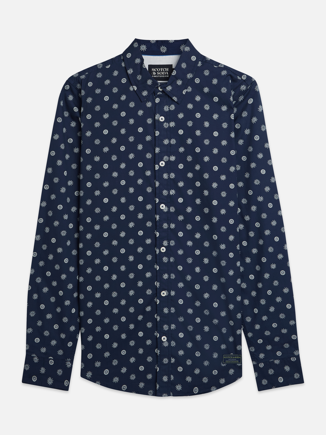 Scotch & Soda - Microprint Poplin Slim Fit Shirt - Foulard