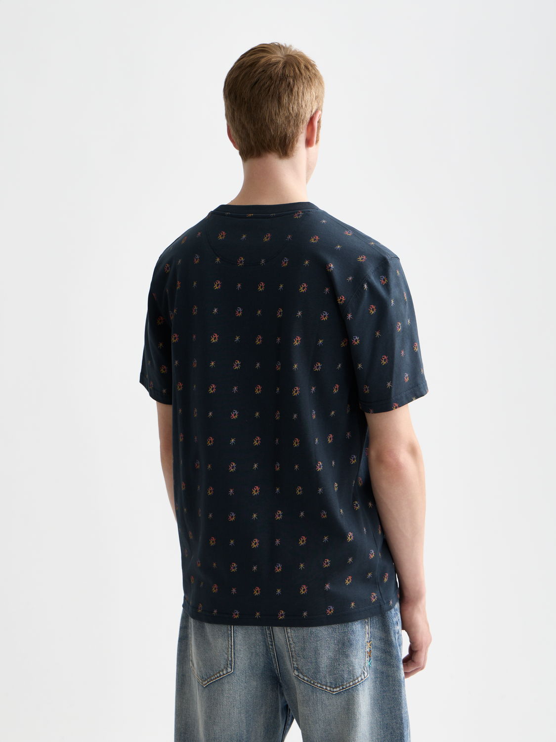 Scotch & Soda - Micro Printed Regular Fit Tee - Cosmic Sky Ditsy Carbon