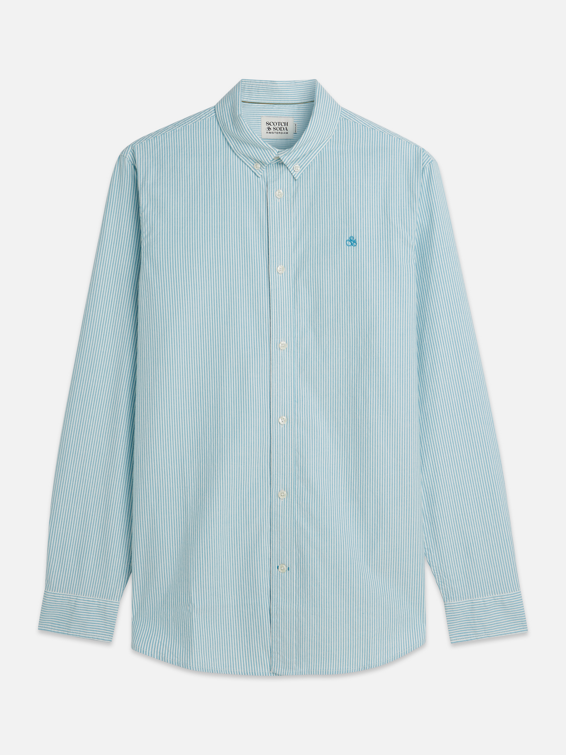 Scotch & Soda - Oxford Striped Regular Fit Shirt - Tahitian Teal Stripe