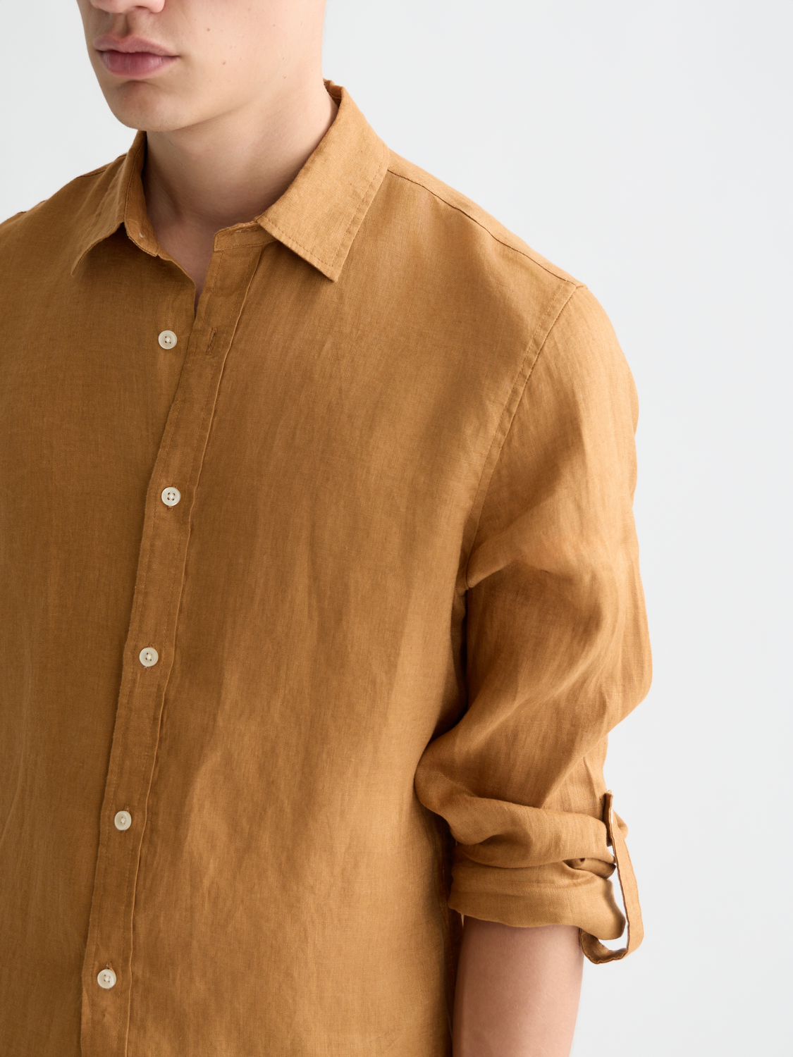 Scotch & Soda - Regular Fit Linen Shirt - Cathay Spice