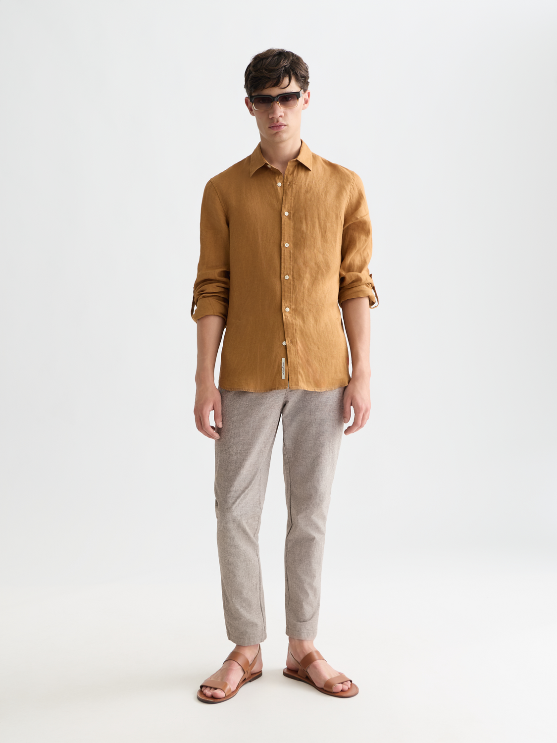 Scotch & Soda - Regular Fit Linen Shirt - Cathay Spice