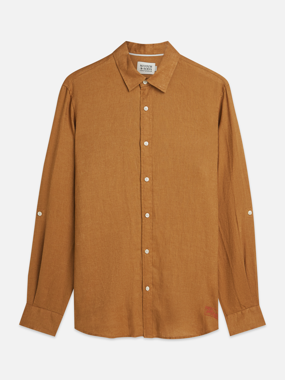 Scotch & Soda - Regular Fit Linen Shirt - Cathay Spice