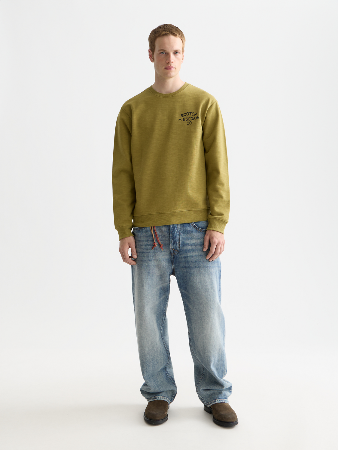 Scotch & Soda - Chest Logo Regular Fit Sweatshirt - Green Moss