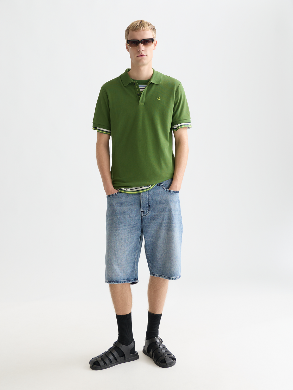 Scotch & Soda - Pique Chest Logo Polo - Garden Green