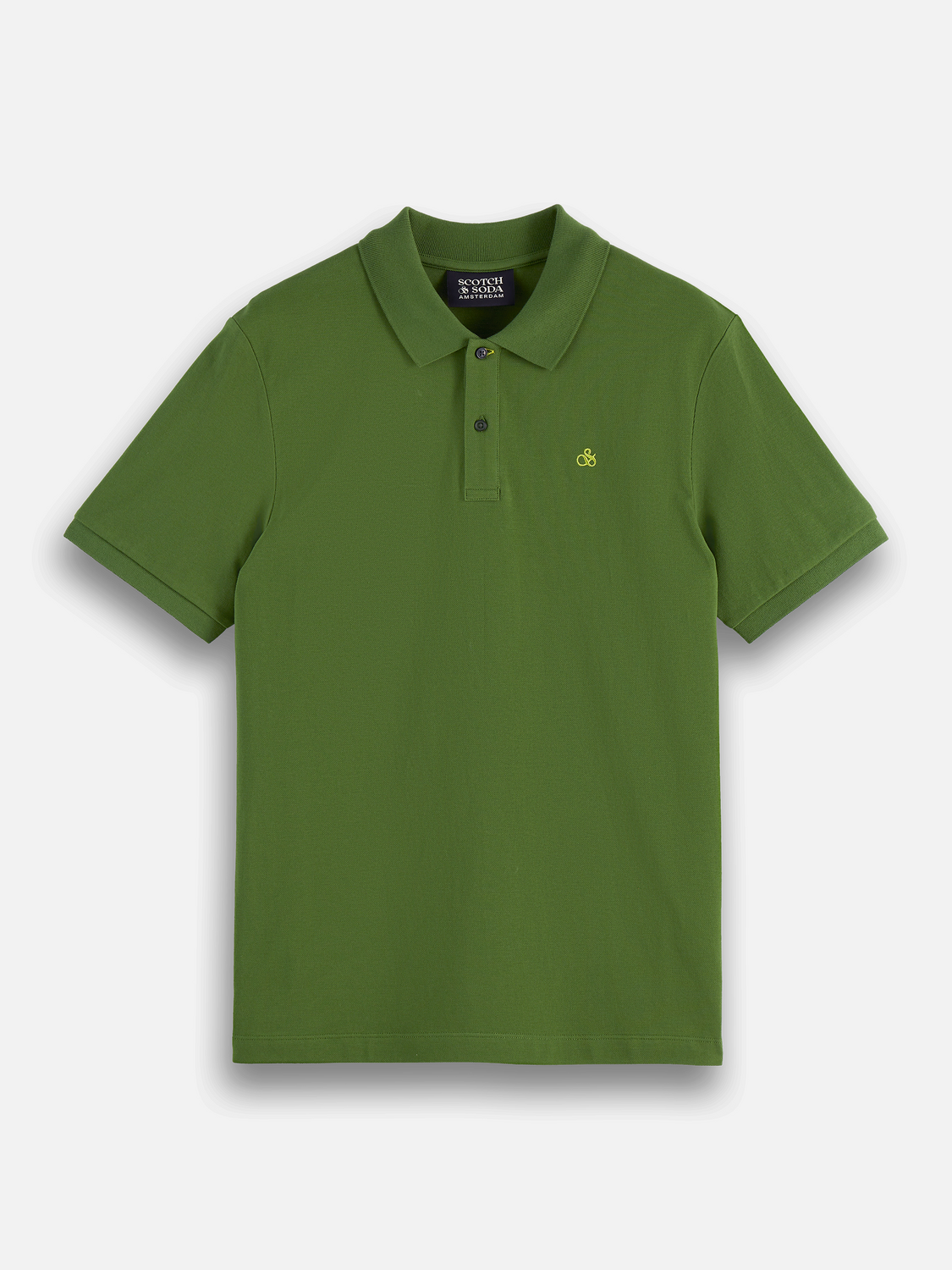Scotch & Soda - Pique Chest Logo Polo - Garden Green