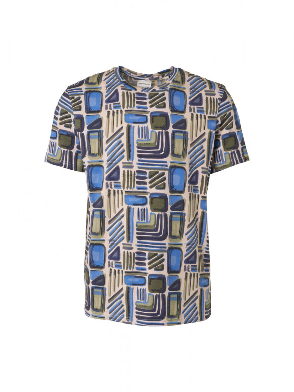 No Excess - Layout Print T-Shirt - Washed Blue