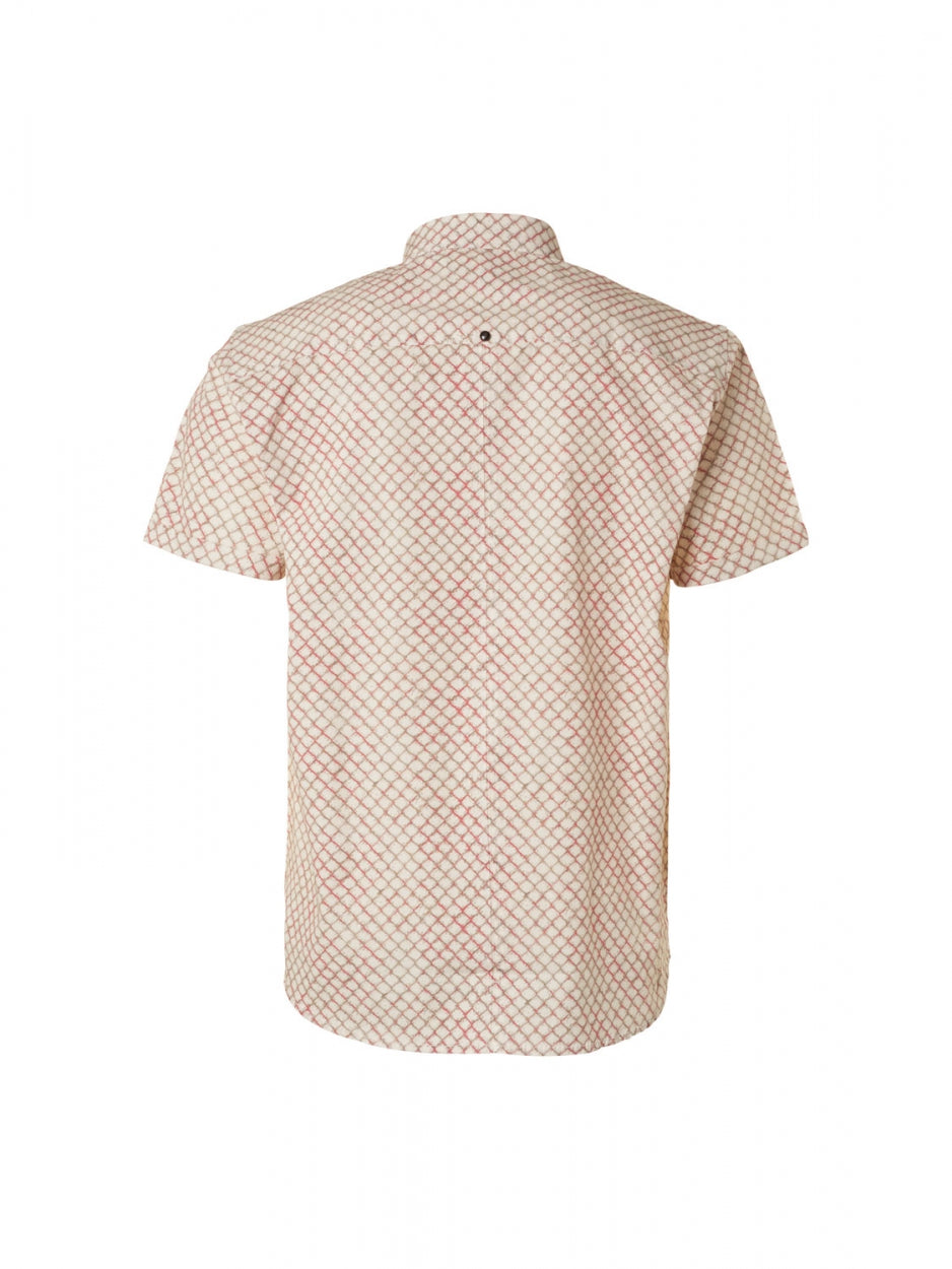 No Excess - Mesh Wire Print SS Shirt - Old Pink