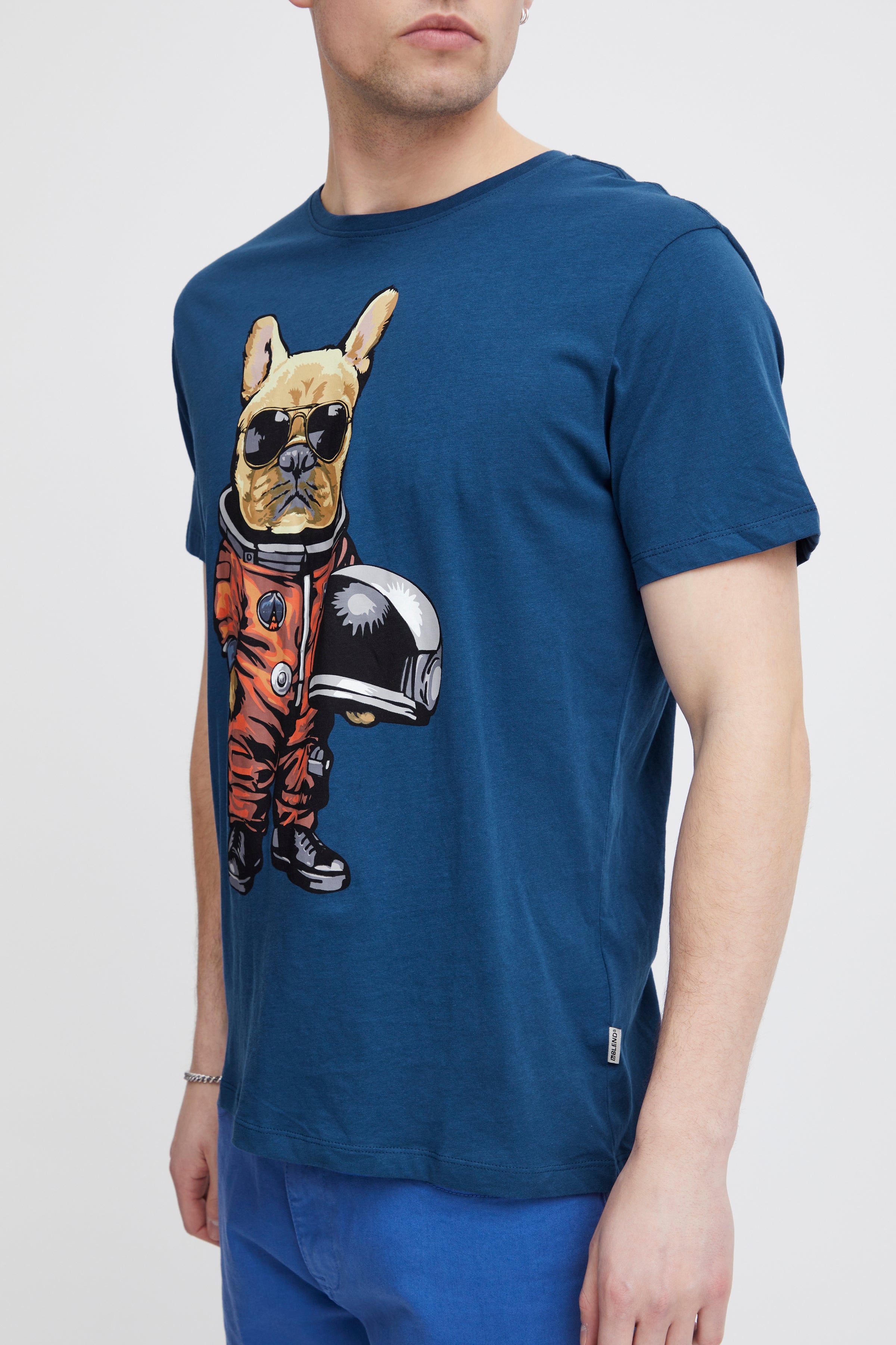 Blend - Astrodog Print Tee - Navy Peony