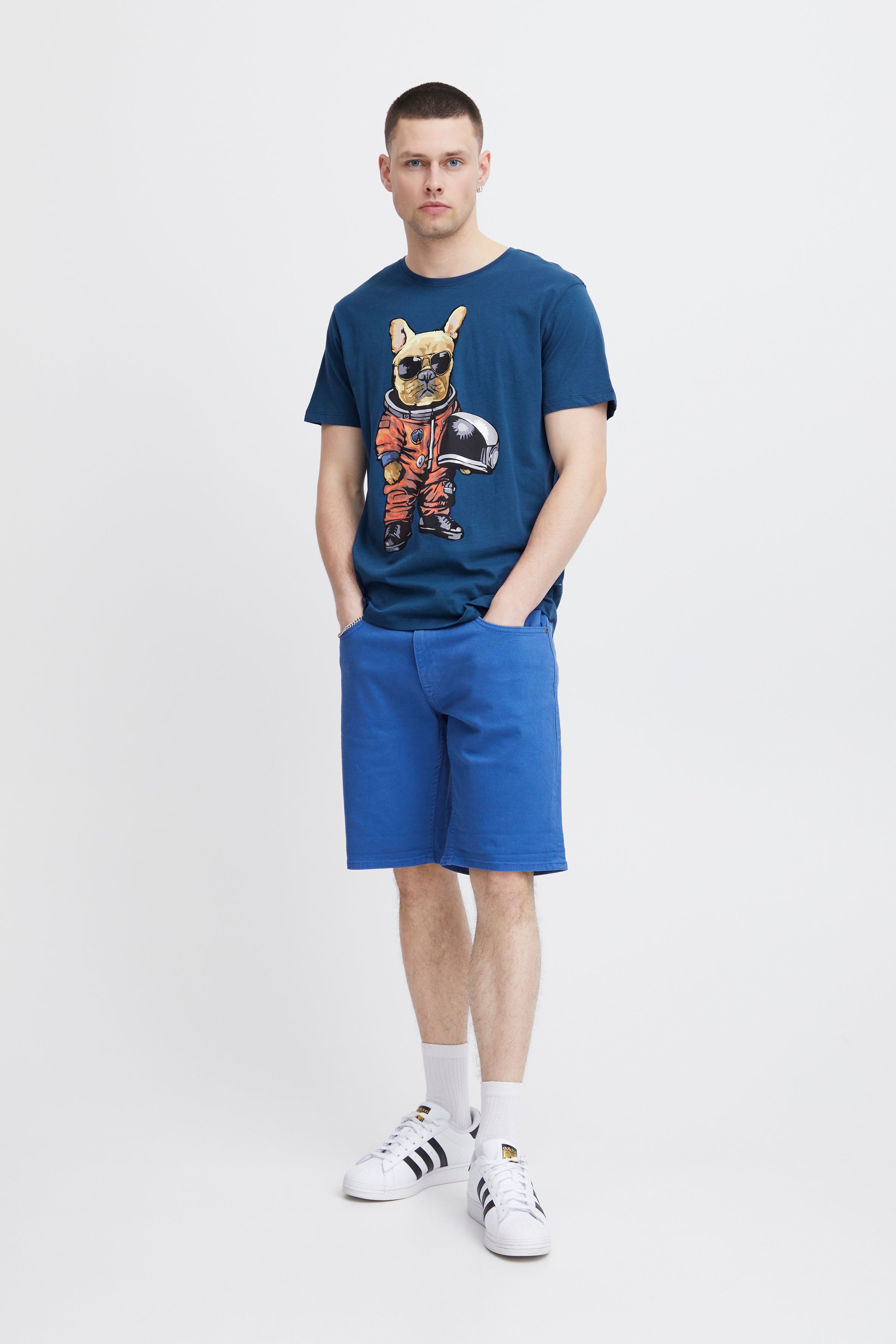 Blend - Astrodog Print Tee - Navy Peony