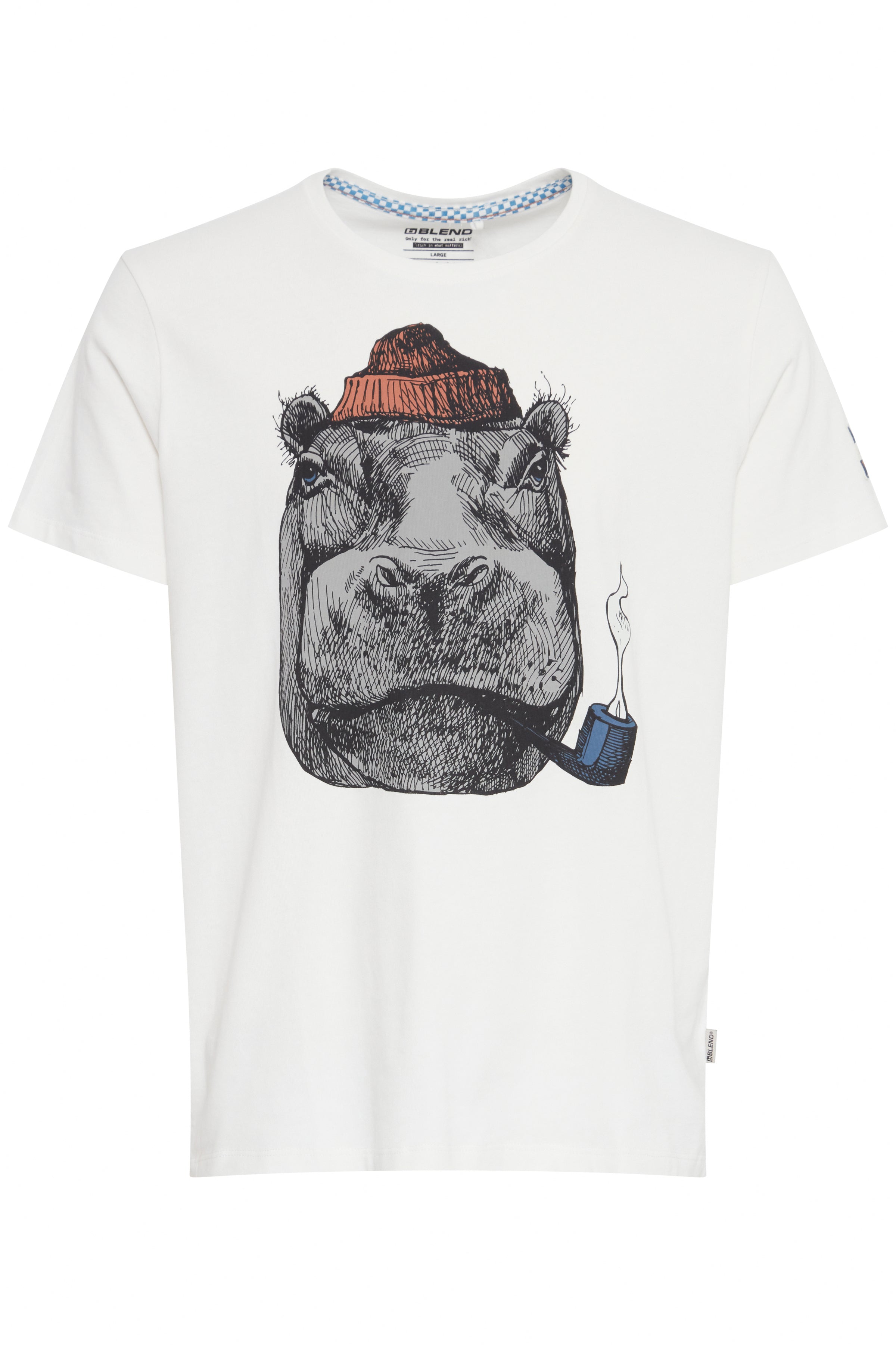 Blend - Hippo Print Tee - Snow White