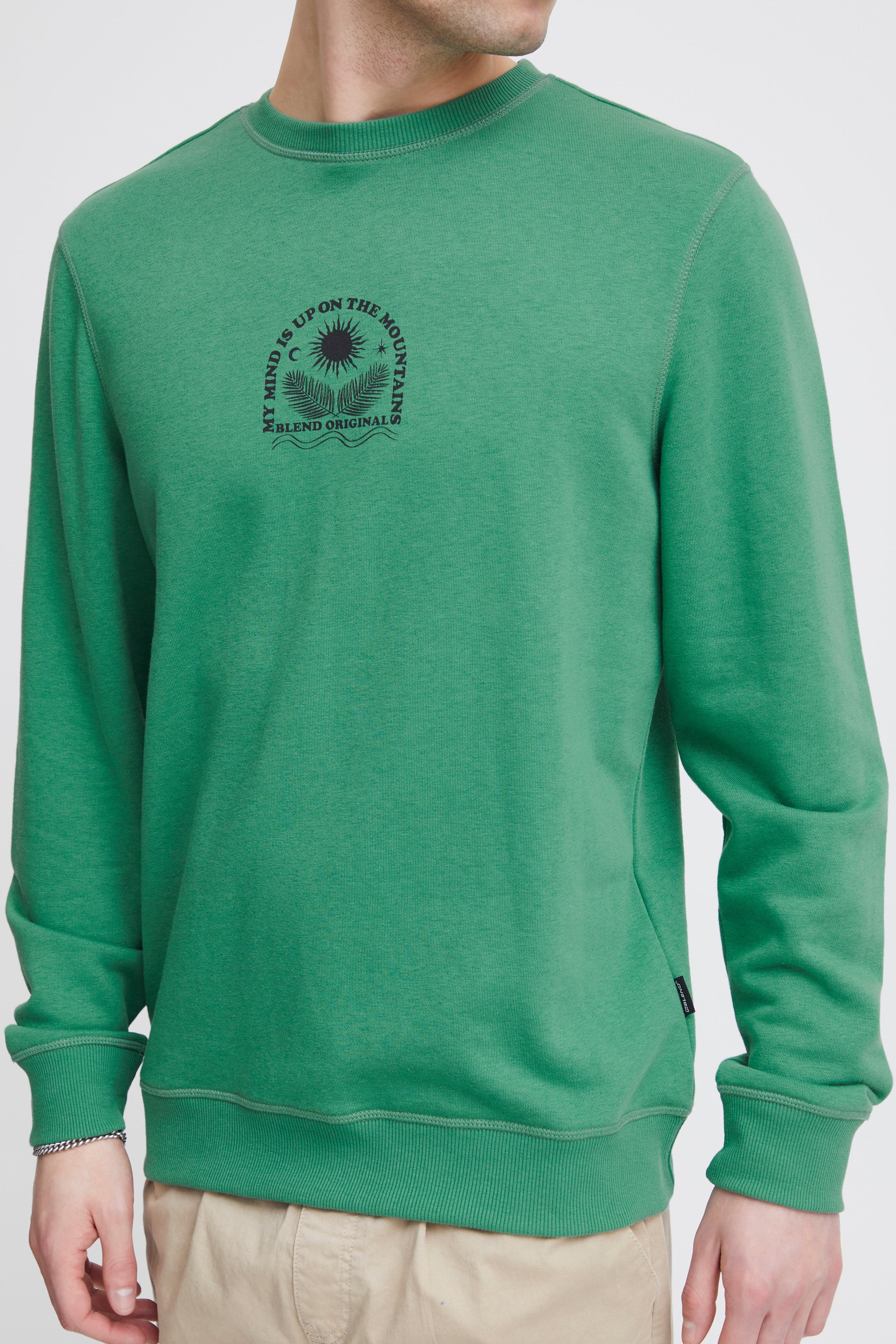 Blend - Mind Up On The Mountains Sweatshirt - Pine Green