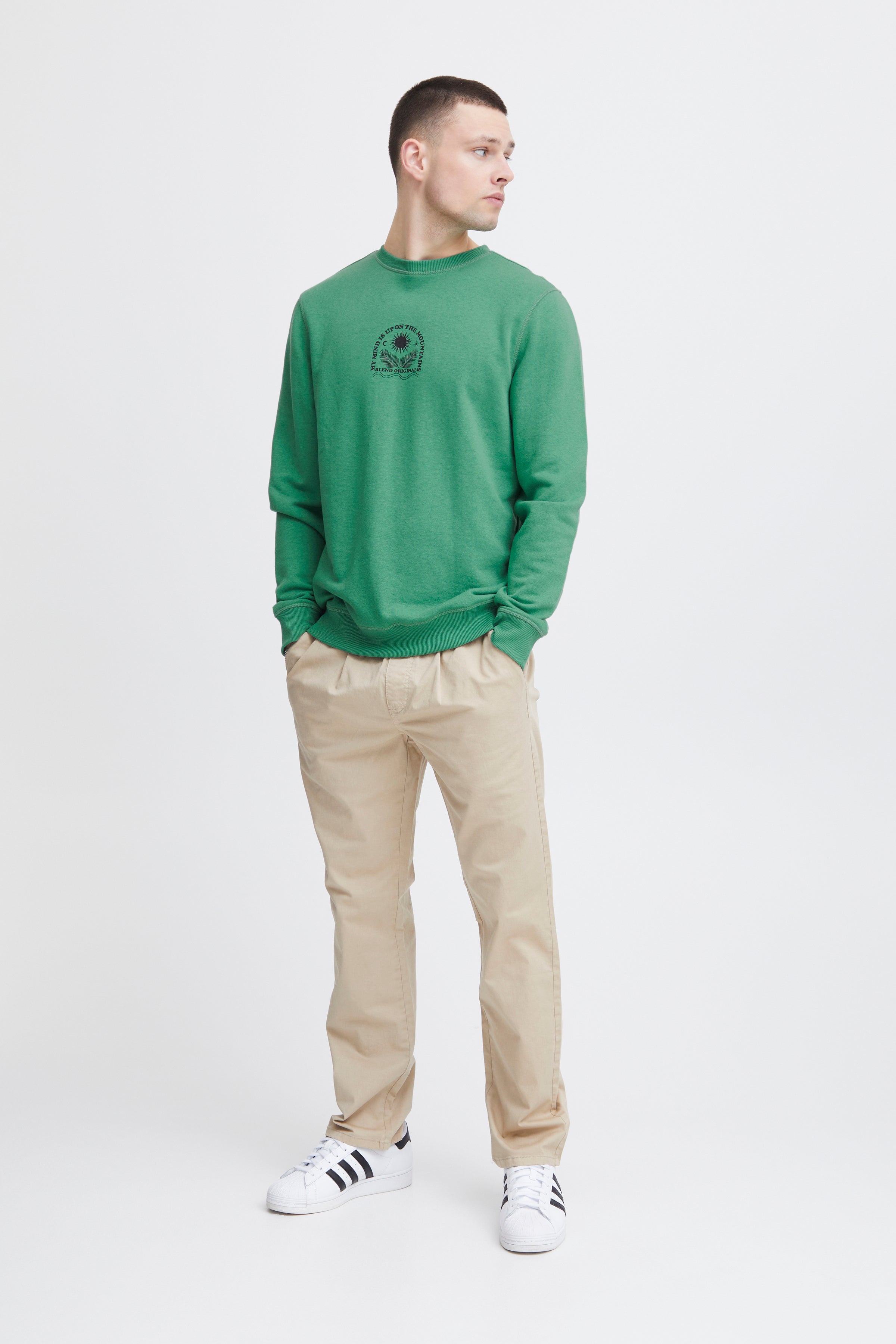 Blend - Mind Up On The Mountains Sweatshirt - Pine Green