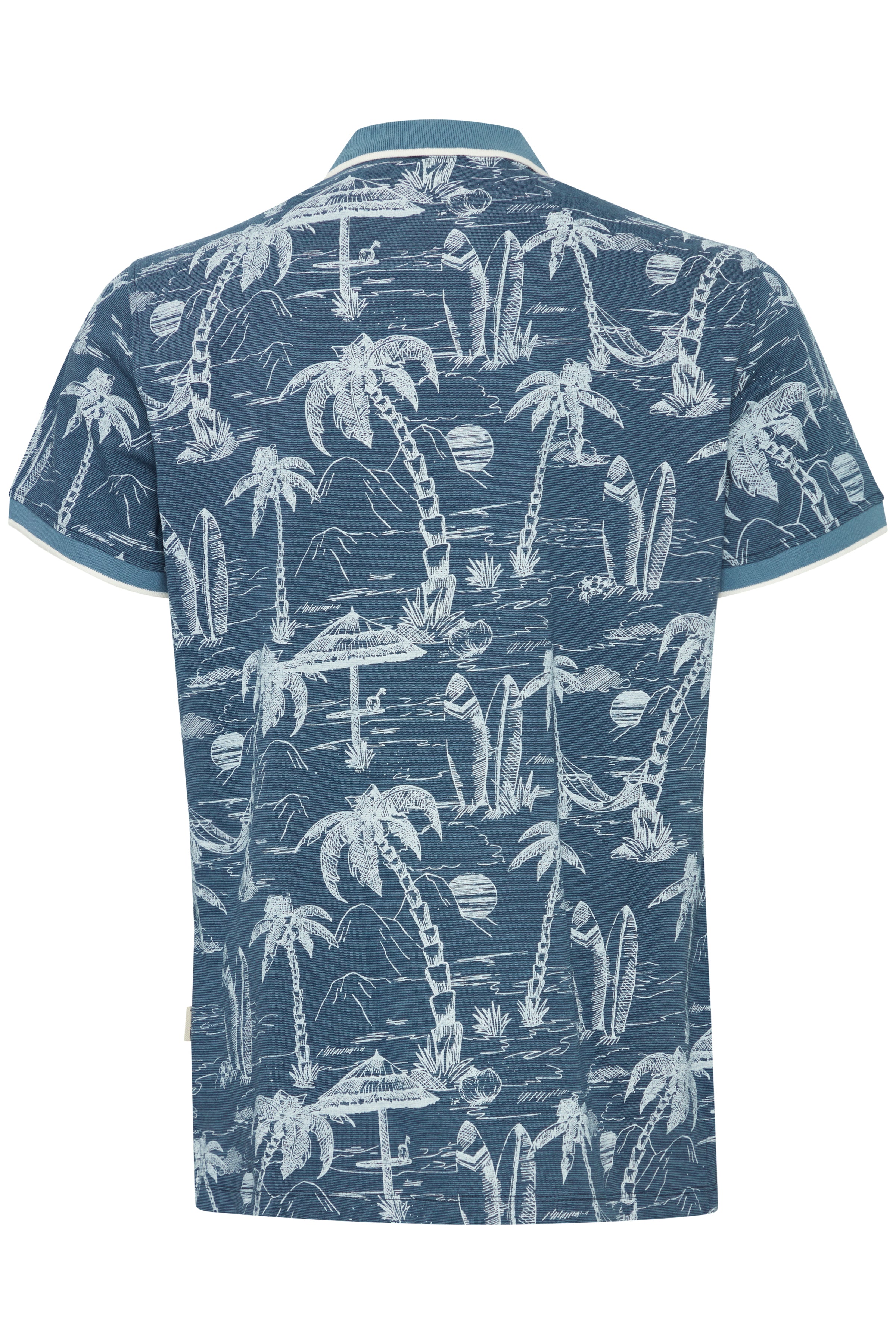 Blend - Tropical Island Print SS Polo - Captains Blue