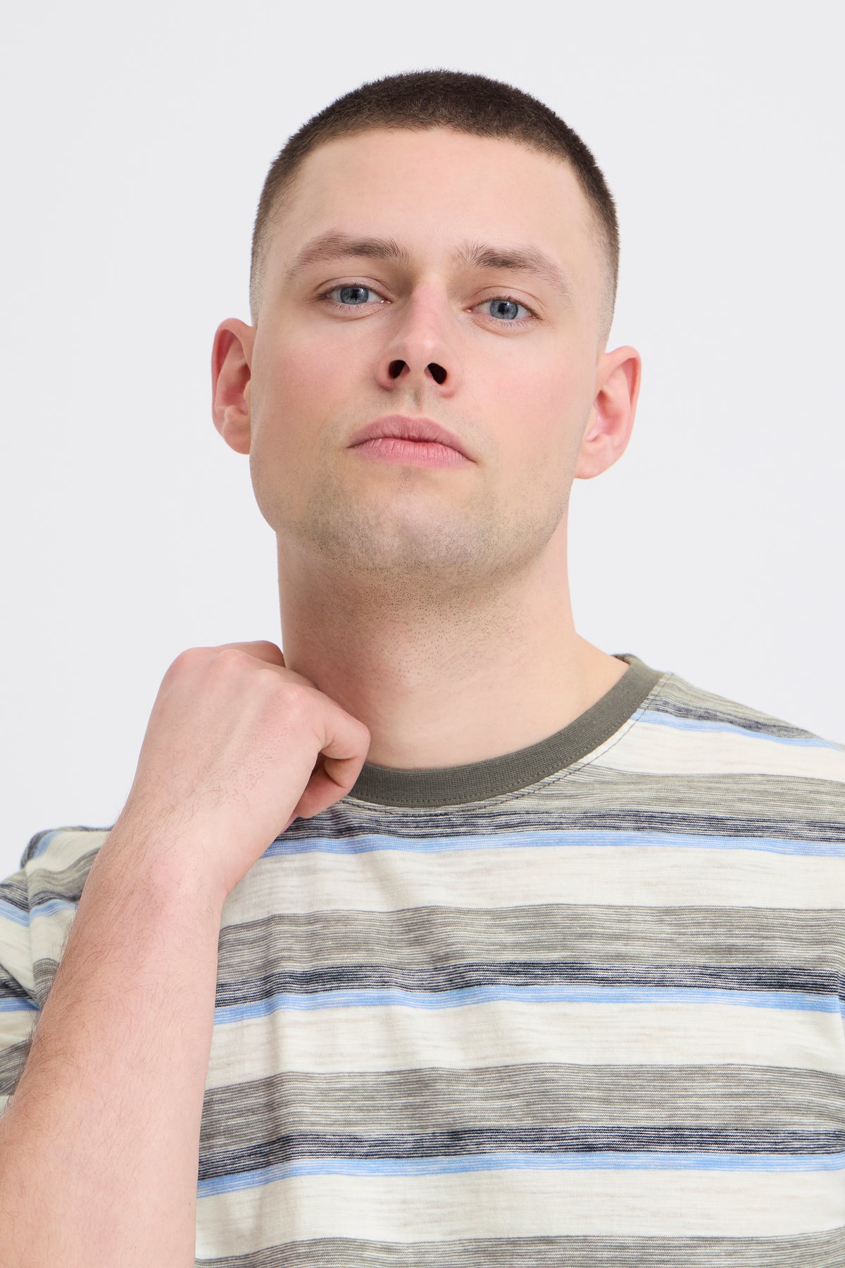 Blend - Striped Tee - Dusty Olive