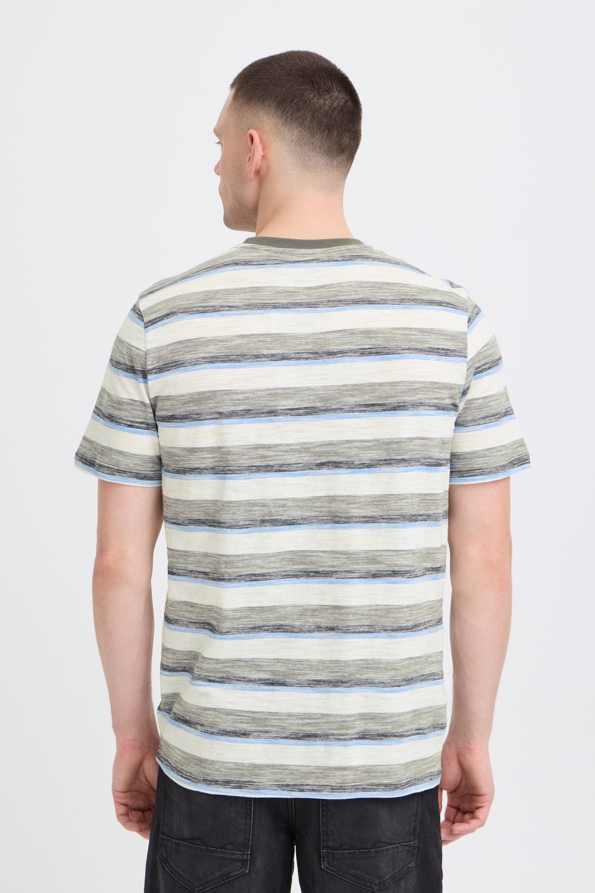Blend - Striped Tee - Dusty Olive