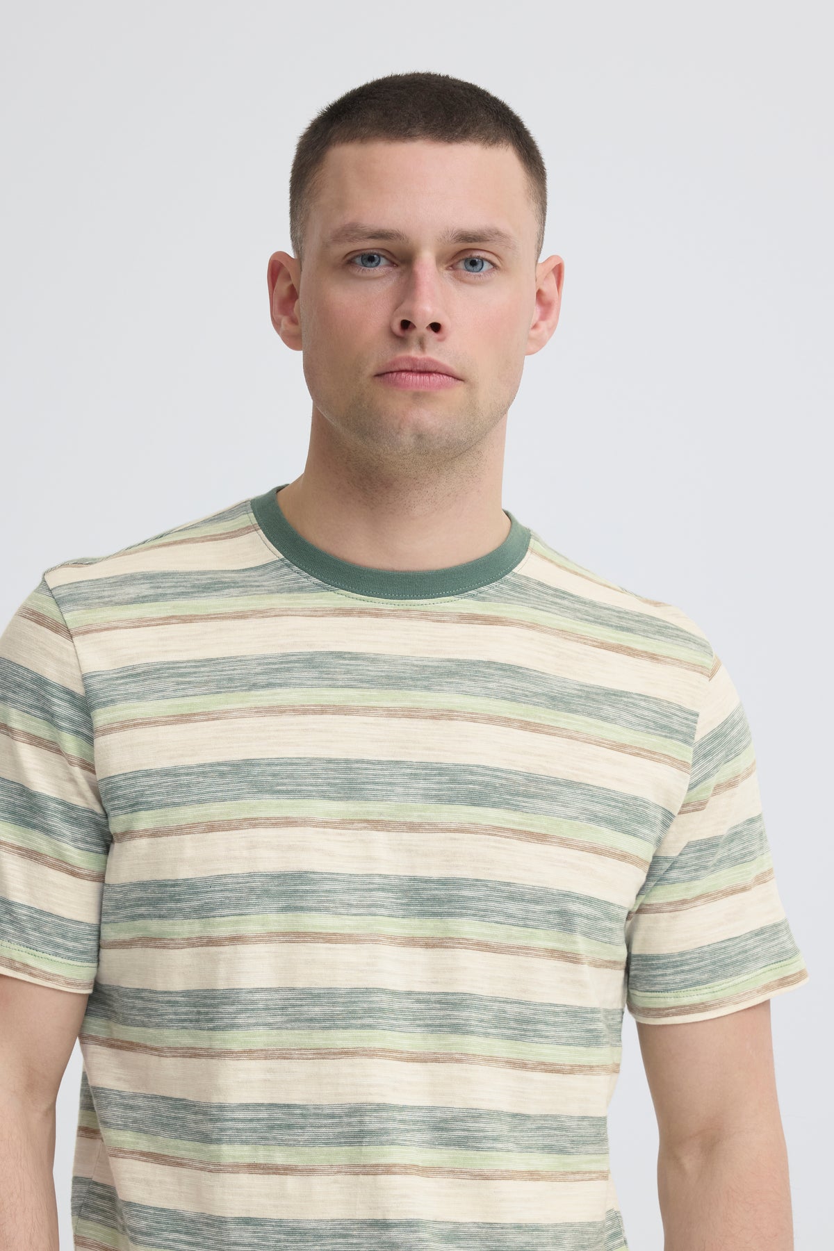 Blend - Striped Tee - Duck Green