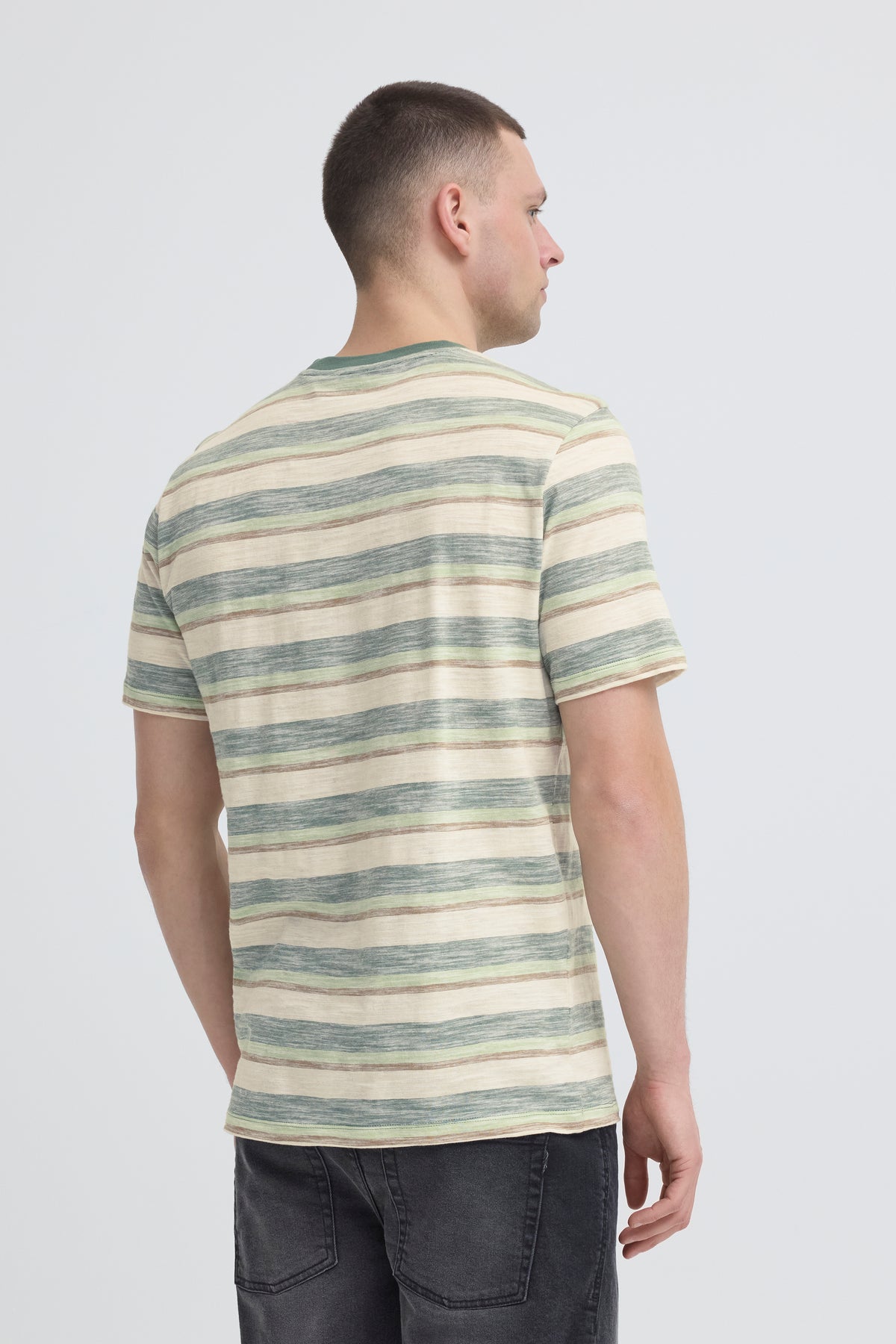 Blend - Striped Tee - Duck Green