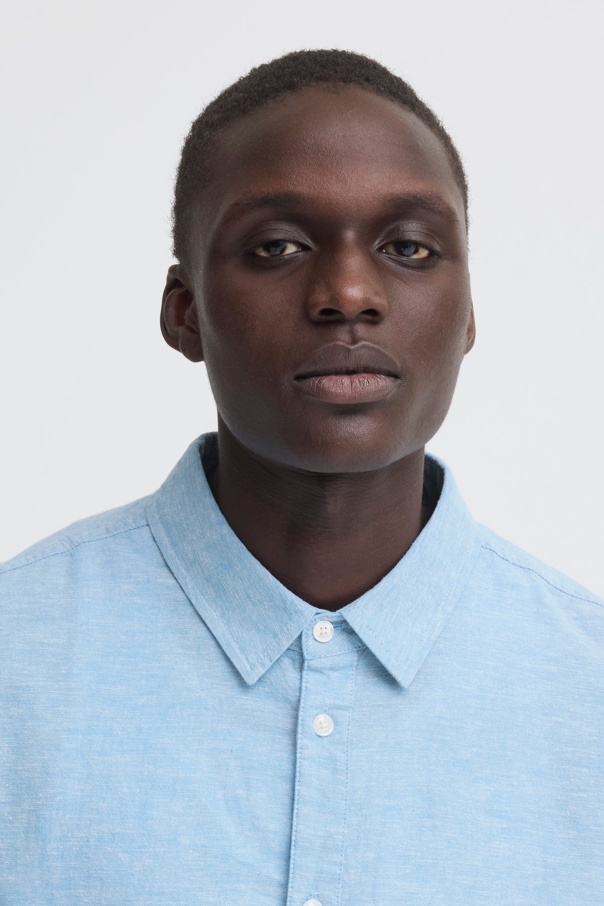 Blend - Linen Blend LS Shirt - Lichen Blue