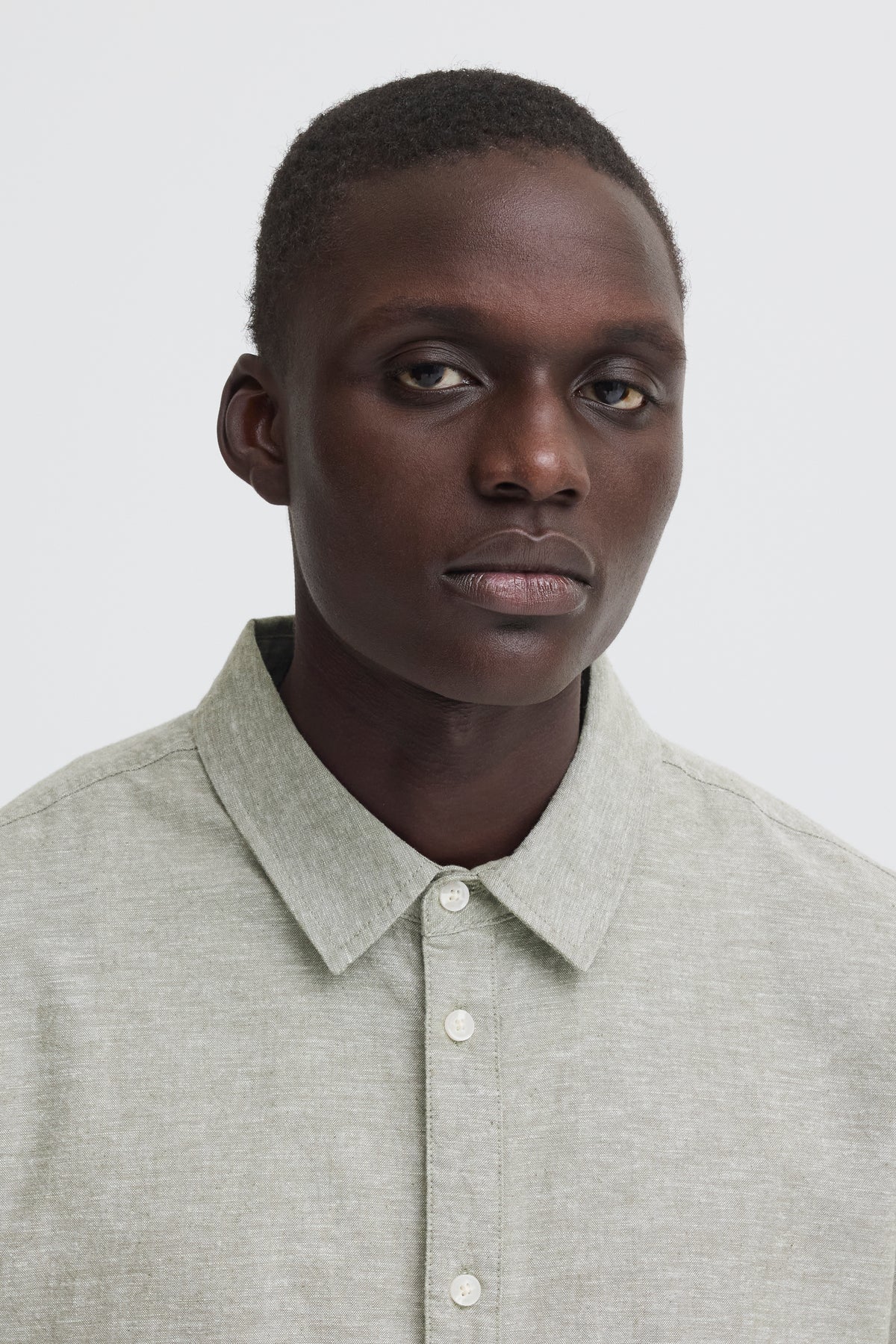 Blend - Linen Blend LS Shirt - Dusty Olive