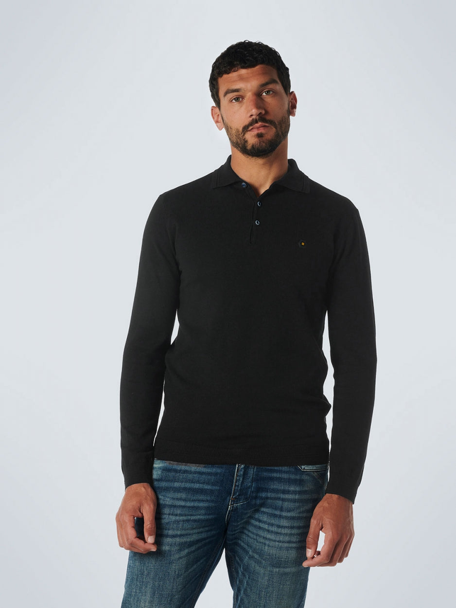No Excess - Pullover LS Polo - Black