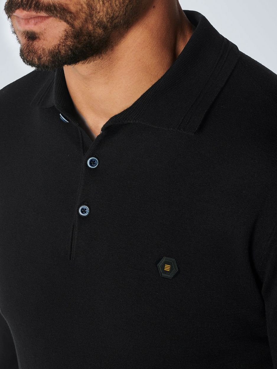 No Excess - Pullover LS Polo - Black