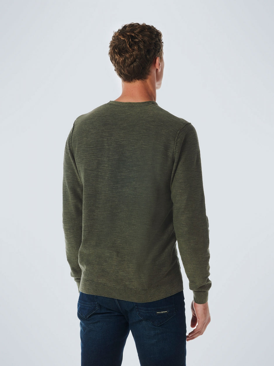 No Excess - Garment-Dyed Crewneck Pullover - Dark Green