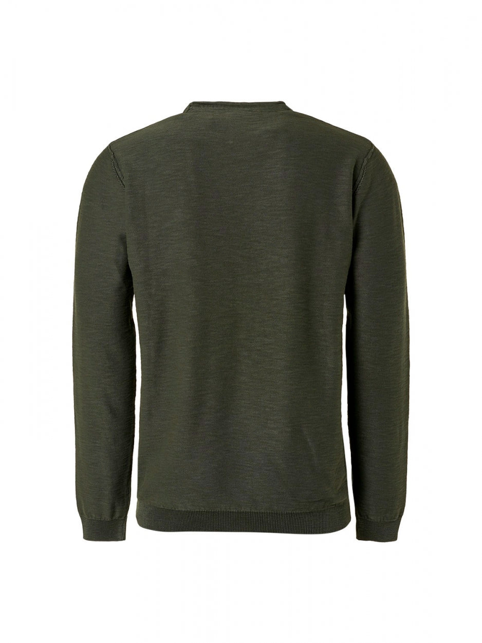 No Excess - Garment-Dyed Crewneck Pullover - Dark Green