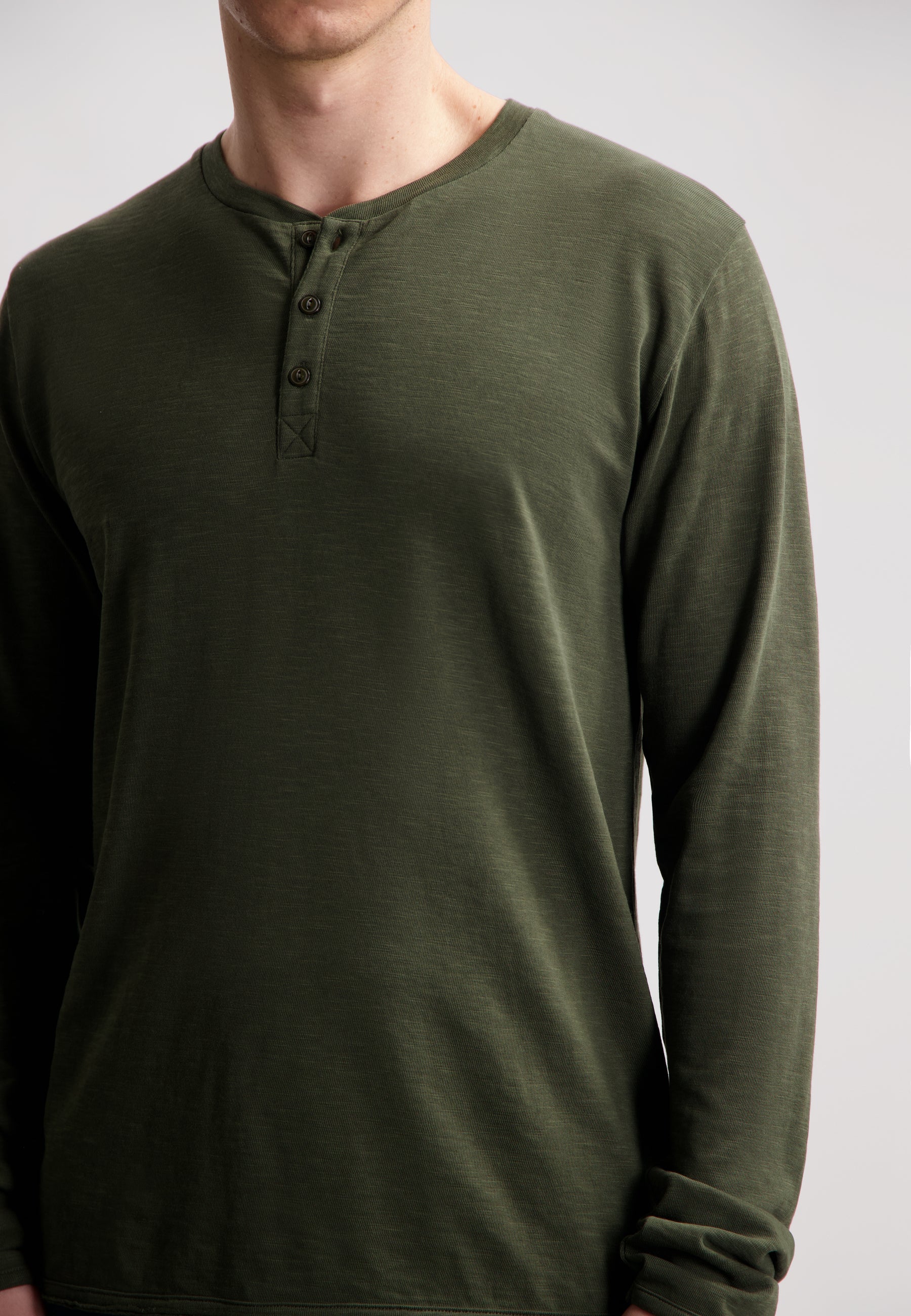 Dstrezzed - The Newman Henley LS Tee - Dark Army