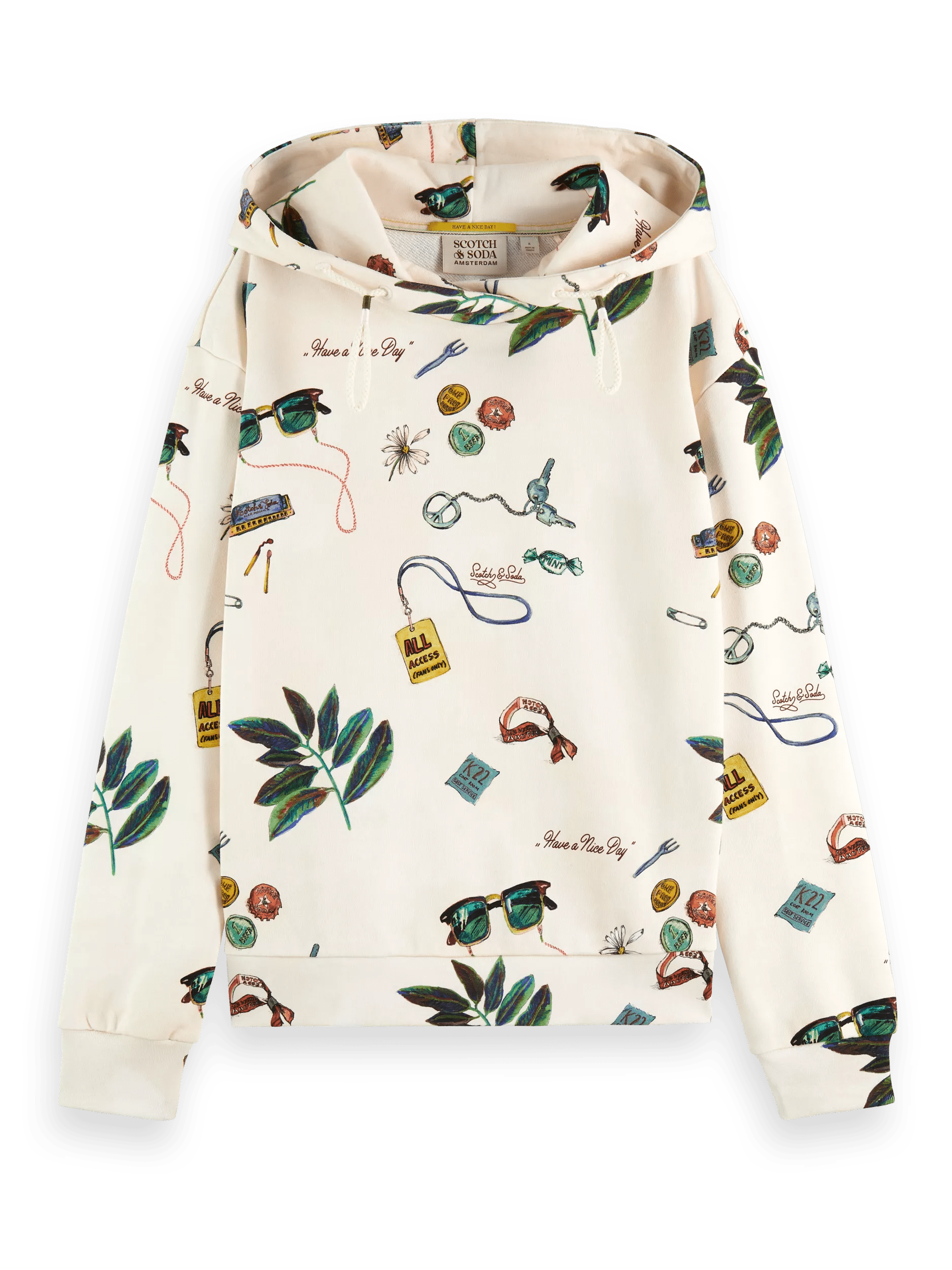 Maison Scotch - AOP Relaxed Fit Hoodie - Festival Trinket