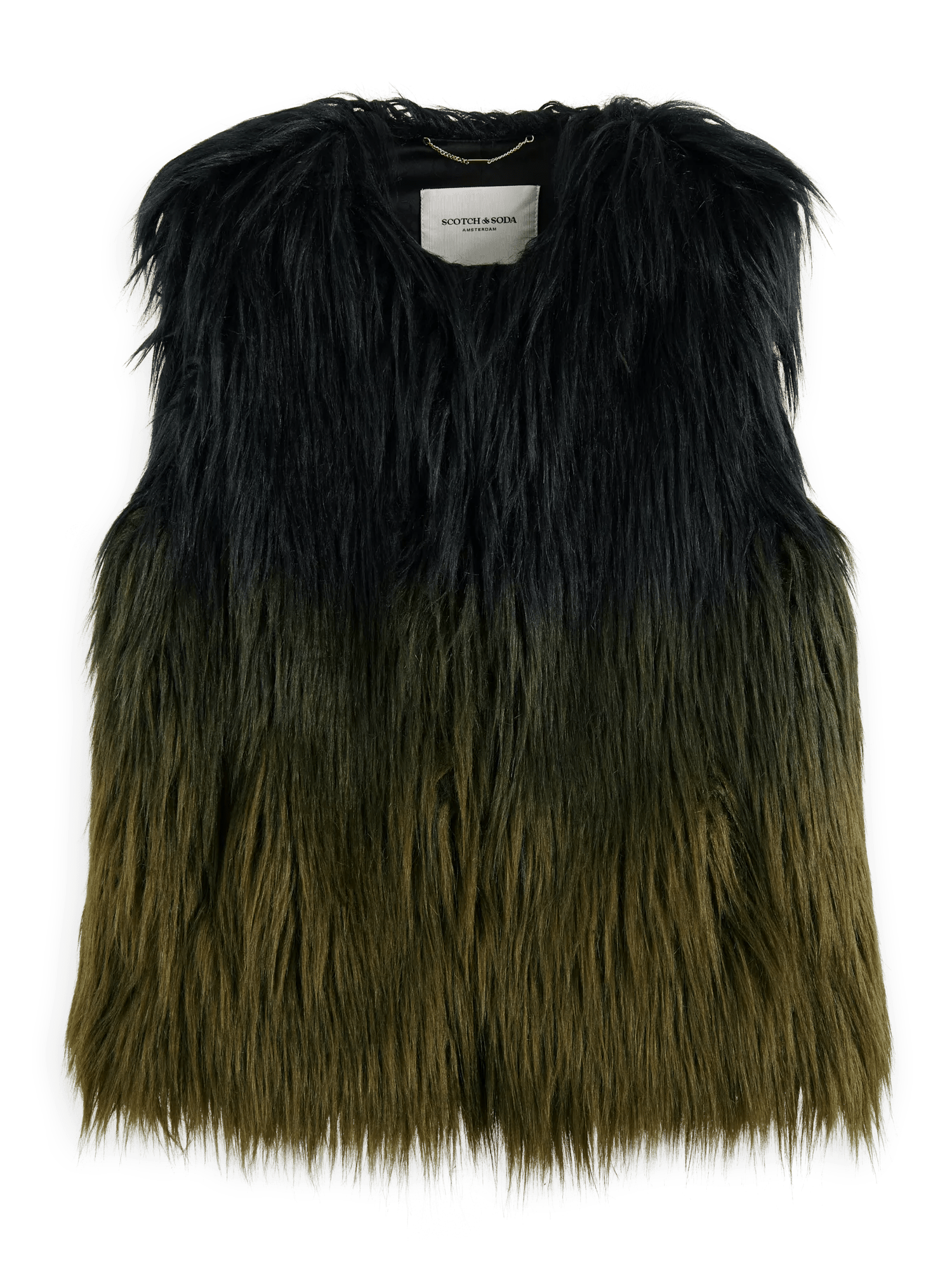 Maison Scotch - Gradient Faux Fur Gilet - Black