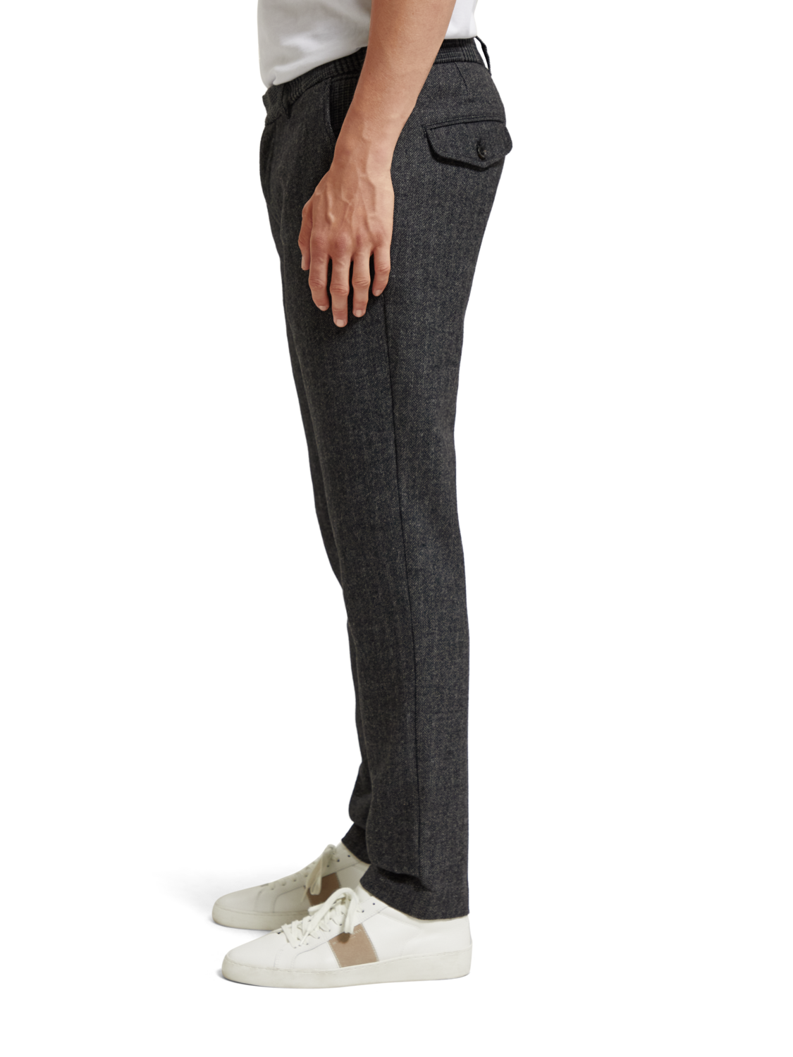 Scotch & Soda - Stuart Regular Slim Fit Chino - Grey Black Herringbone